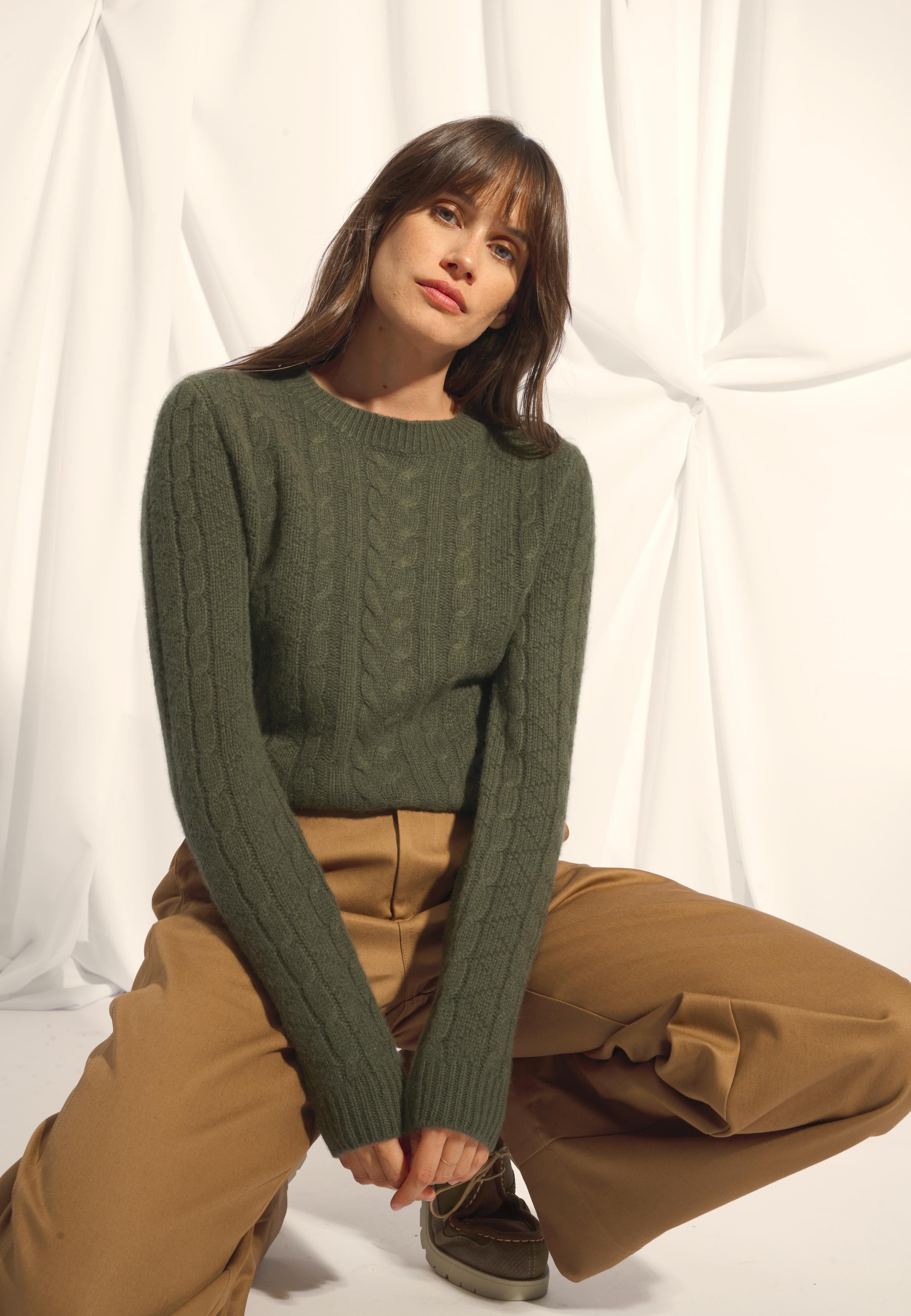 OLIVIA pull col rond kaki