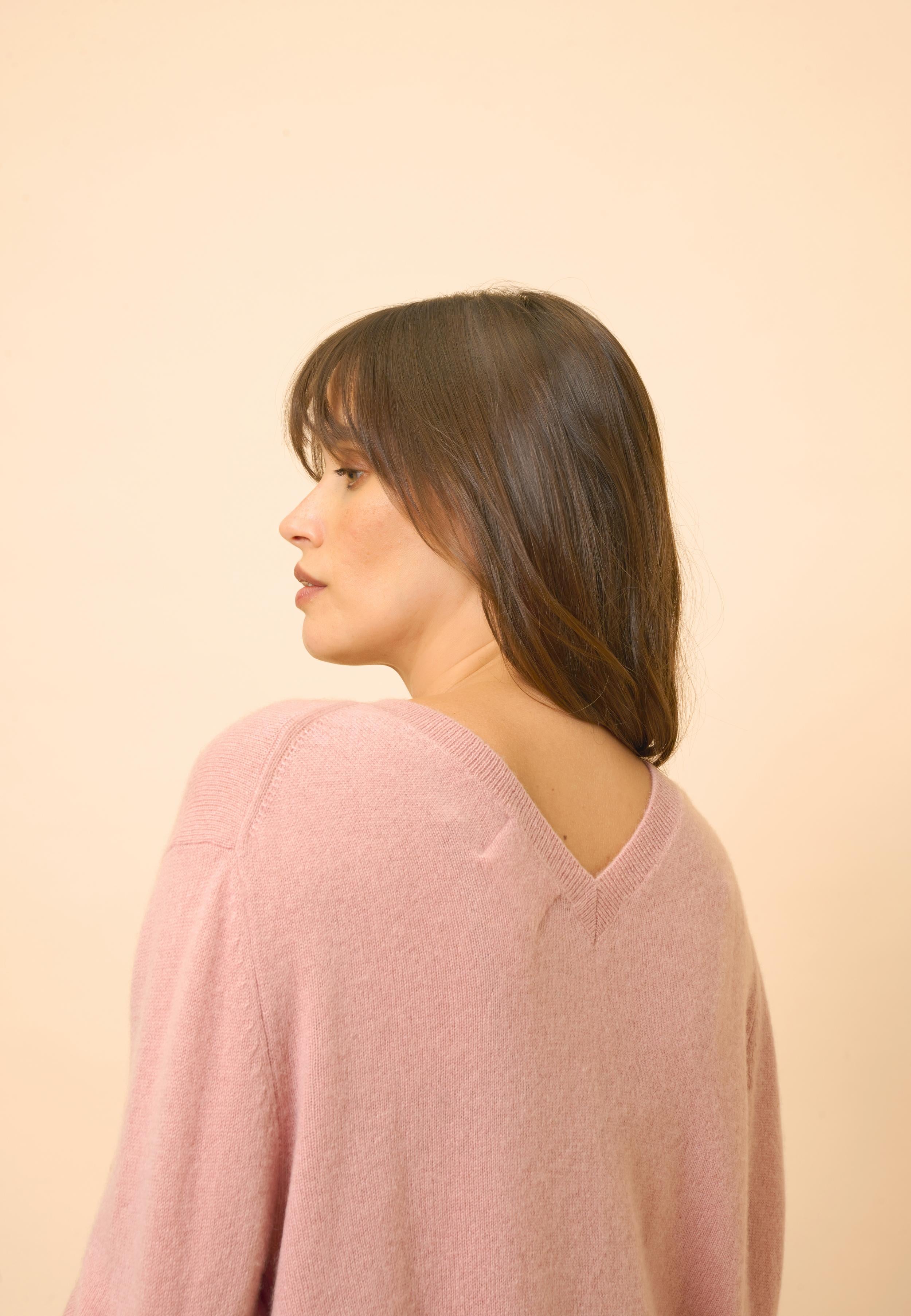 OPAL rosewood v-neck sweater