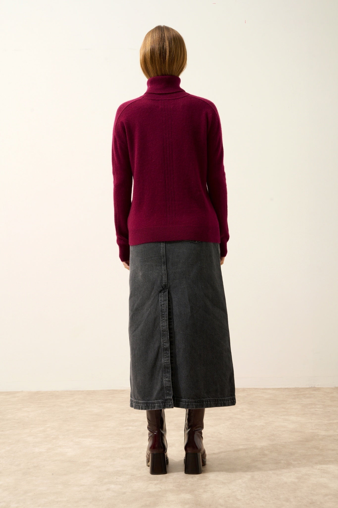 ORIANNE burgundy turtleneck sweater