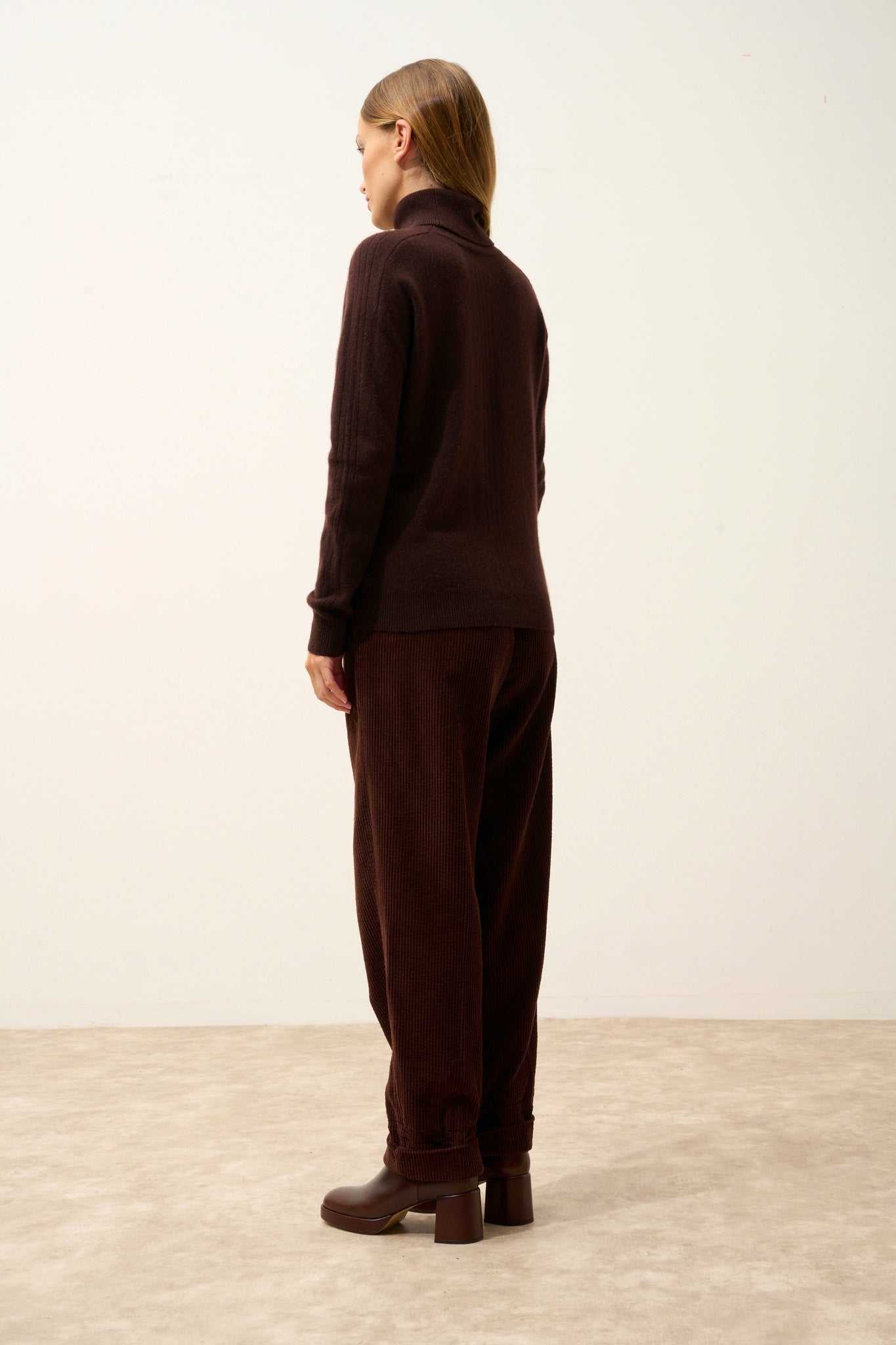 ORIANNE chocolate brown turtleneck sweater