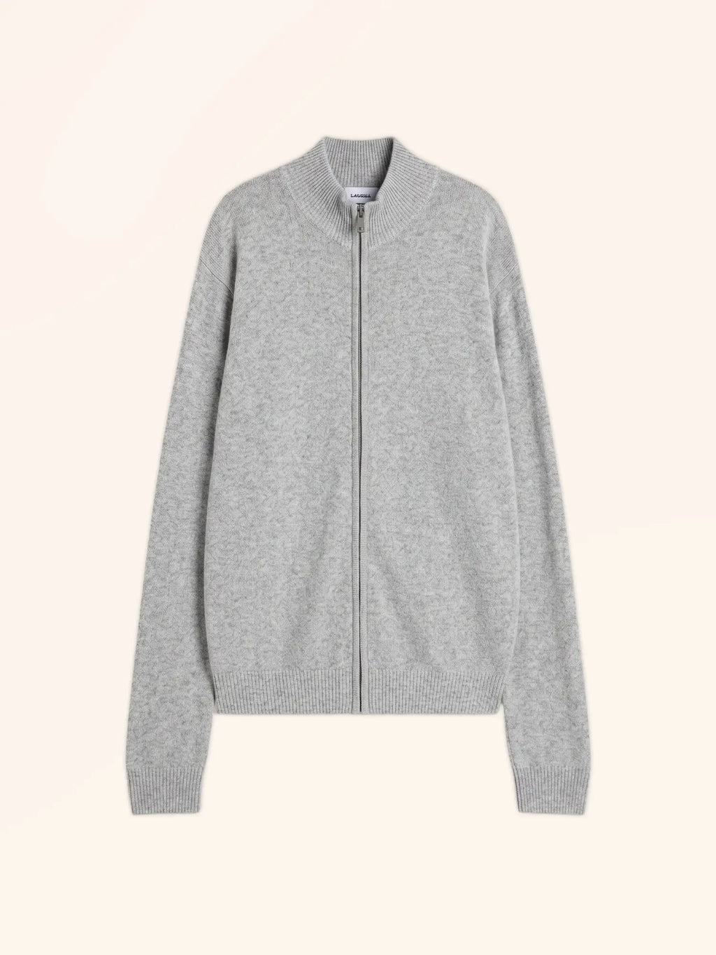 CHARLOTTE Gilet Zippé Col Camionneur 4 Fils Nuage Chiné