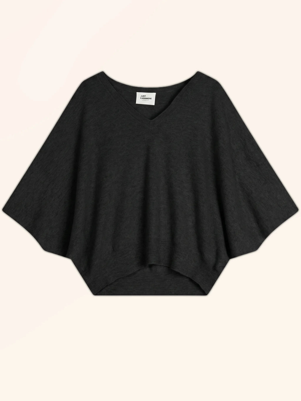 POLO Pull Col V Chauve Souris Noir