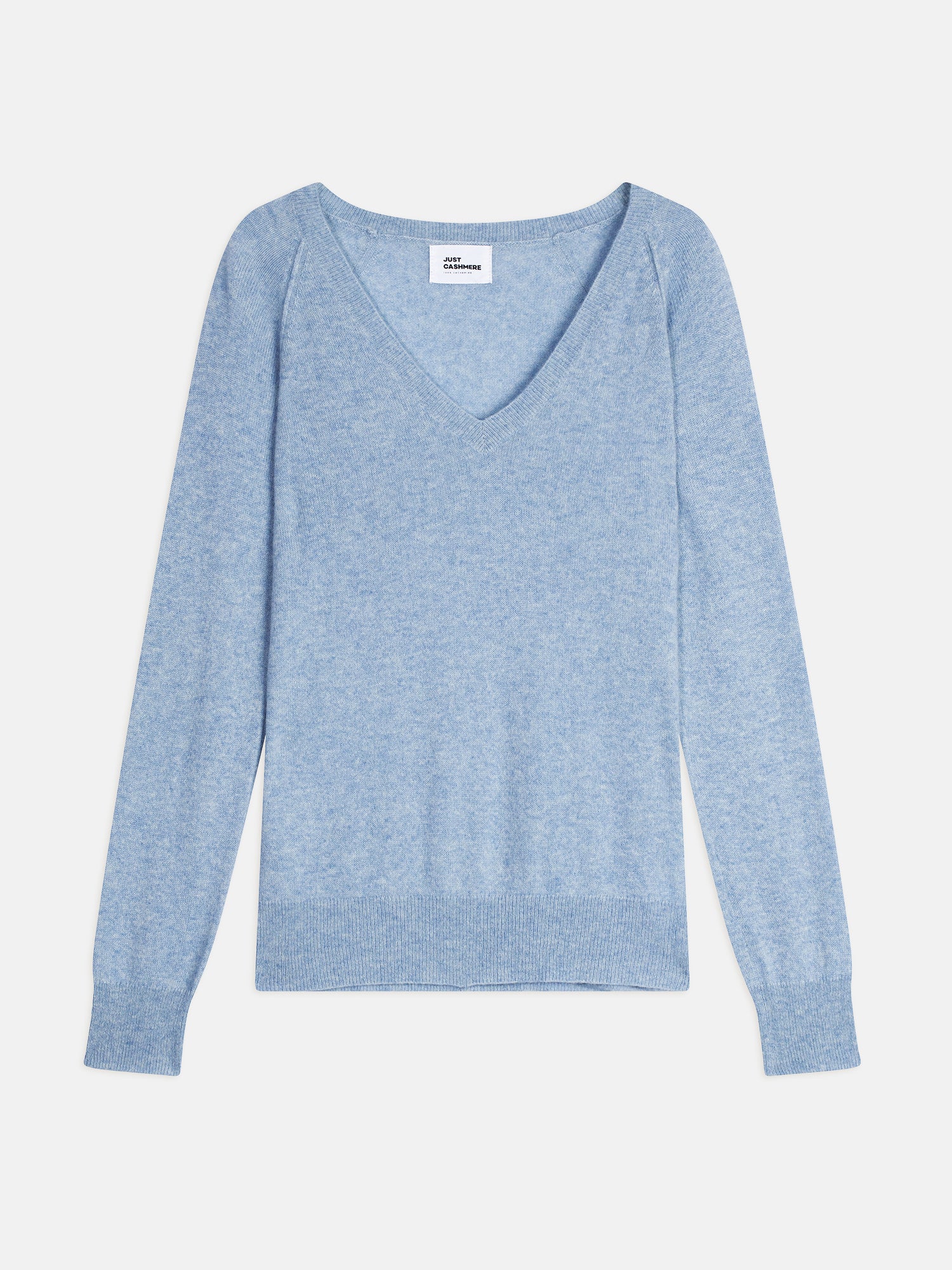 PHOEBE pull col v bleu ciel chiné