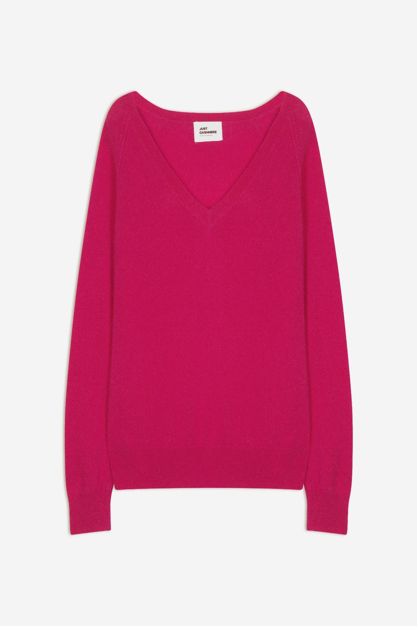 Phoebe V-neck sweater in fuchsia