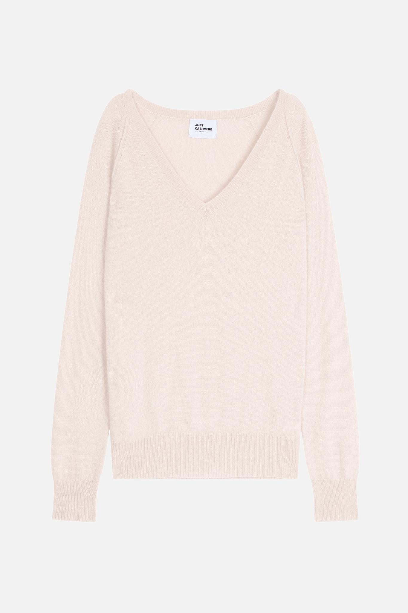 PHOEBE ivory v-neck sweater