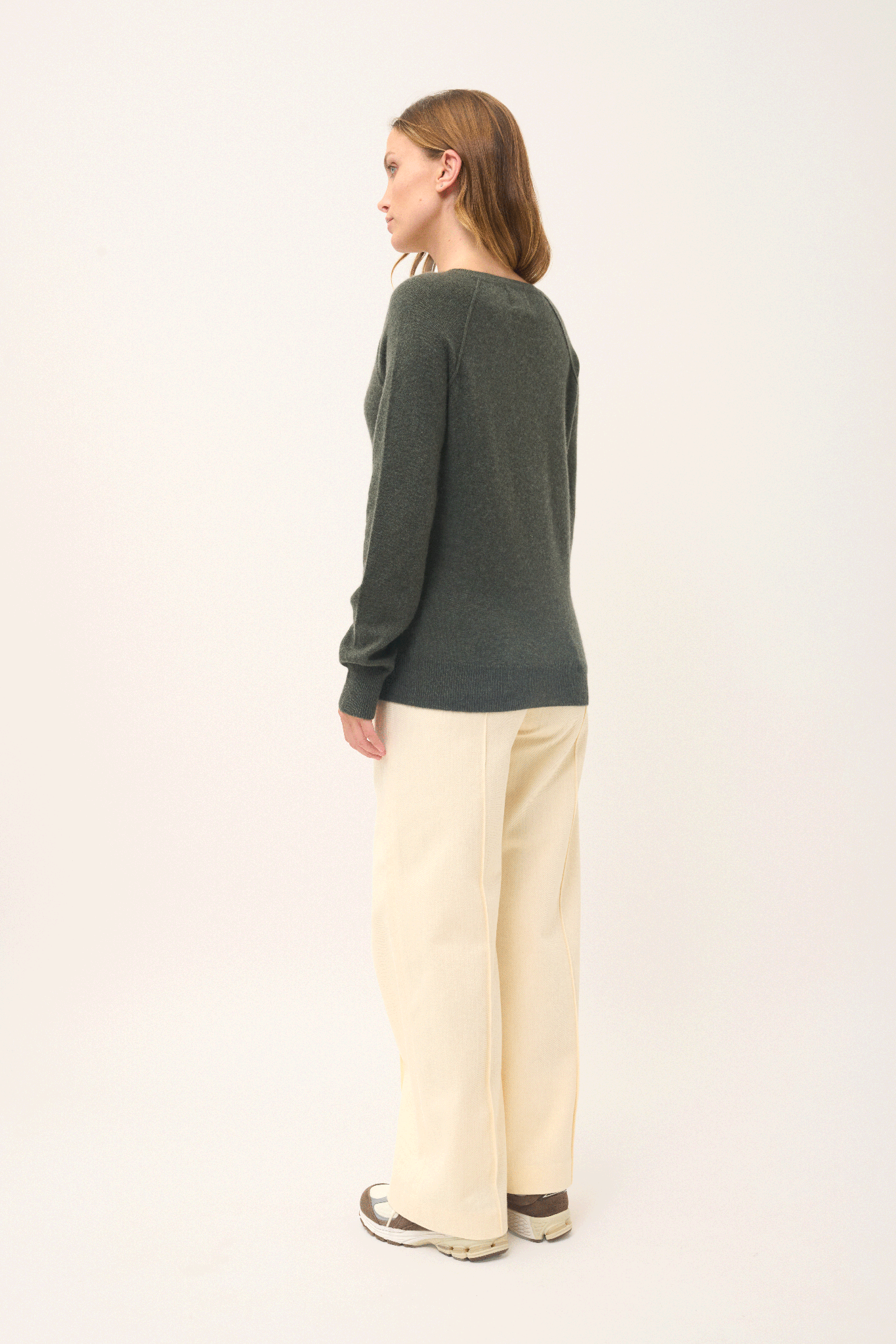 PHOEBE pull col v kaki chiné