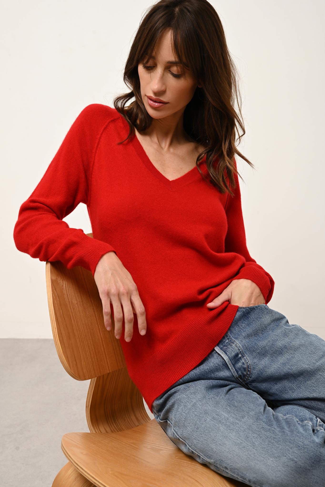 PHOEBE pull col v rouge