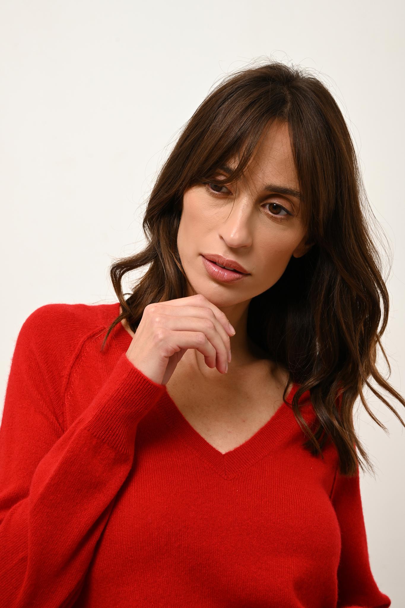PHOEBE pull col v rouge