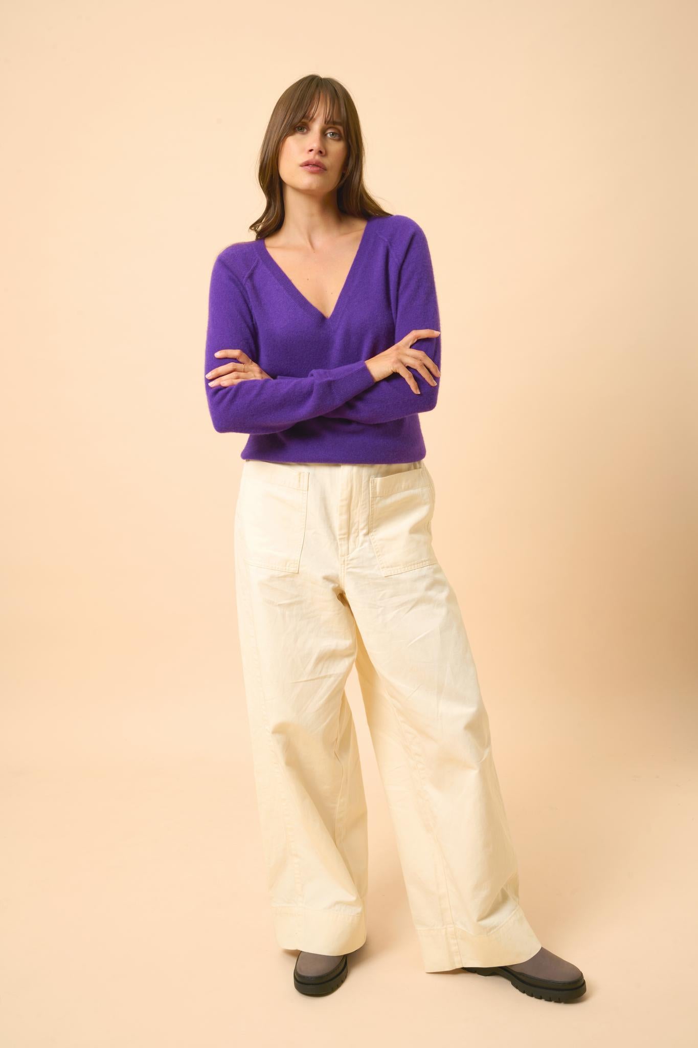 PHOEBE pull col v violette