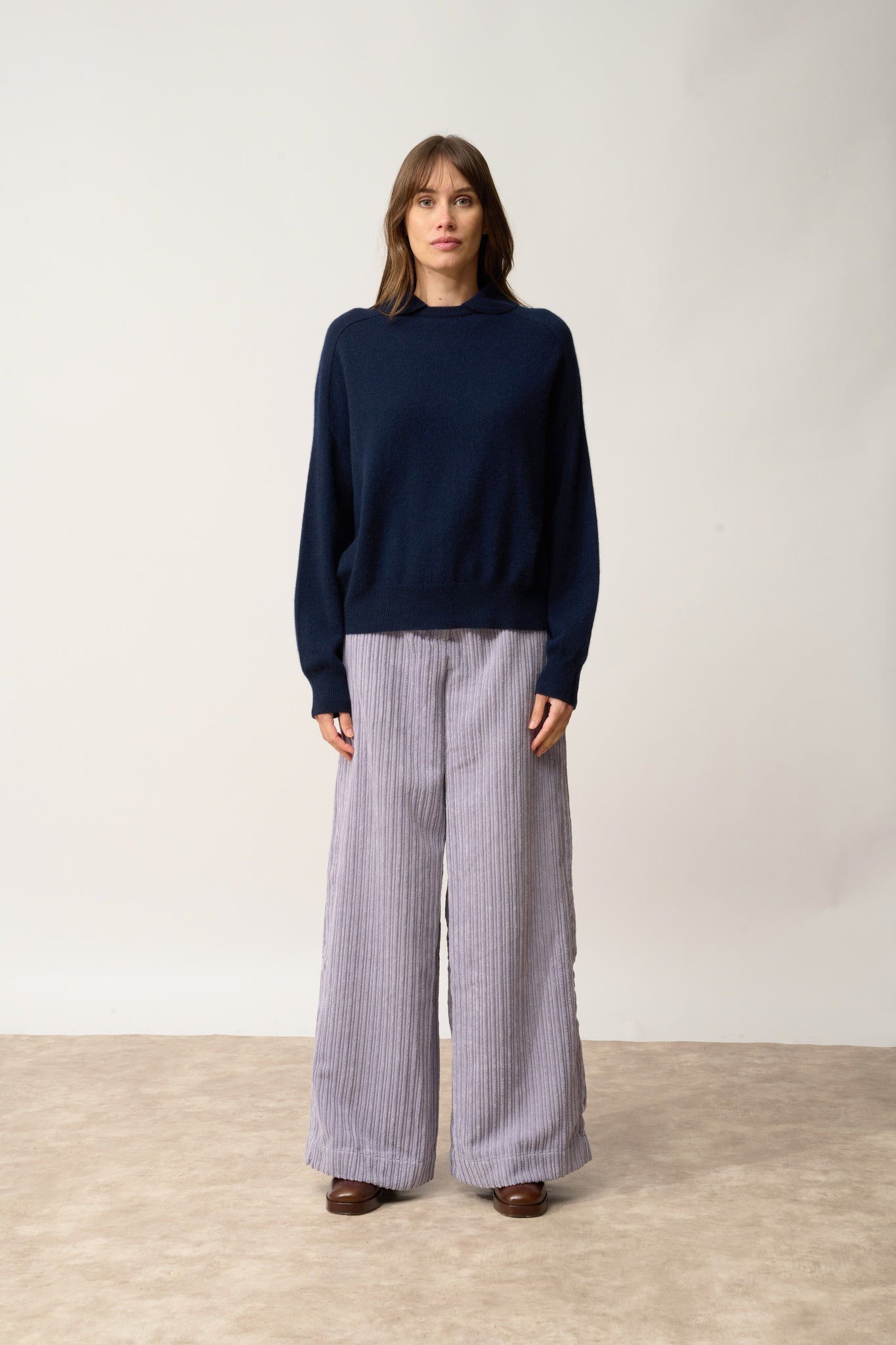 PIURA navy cowl-neck sweater