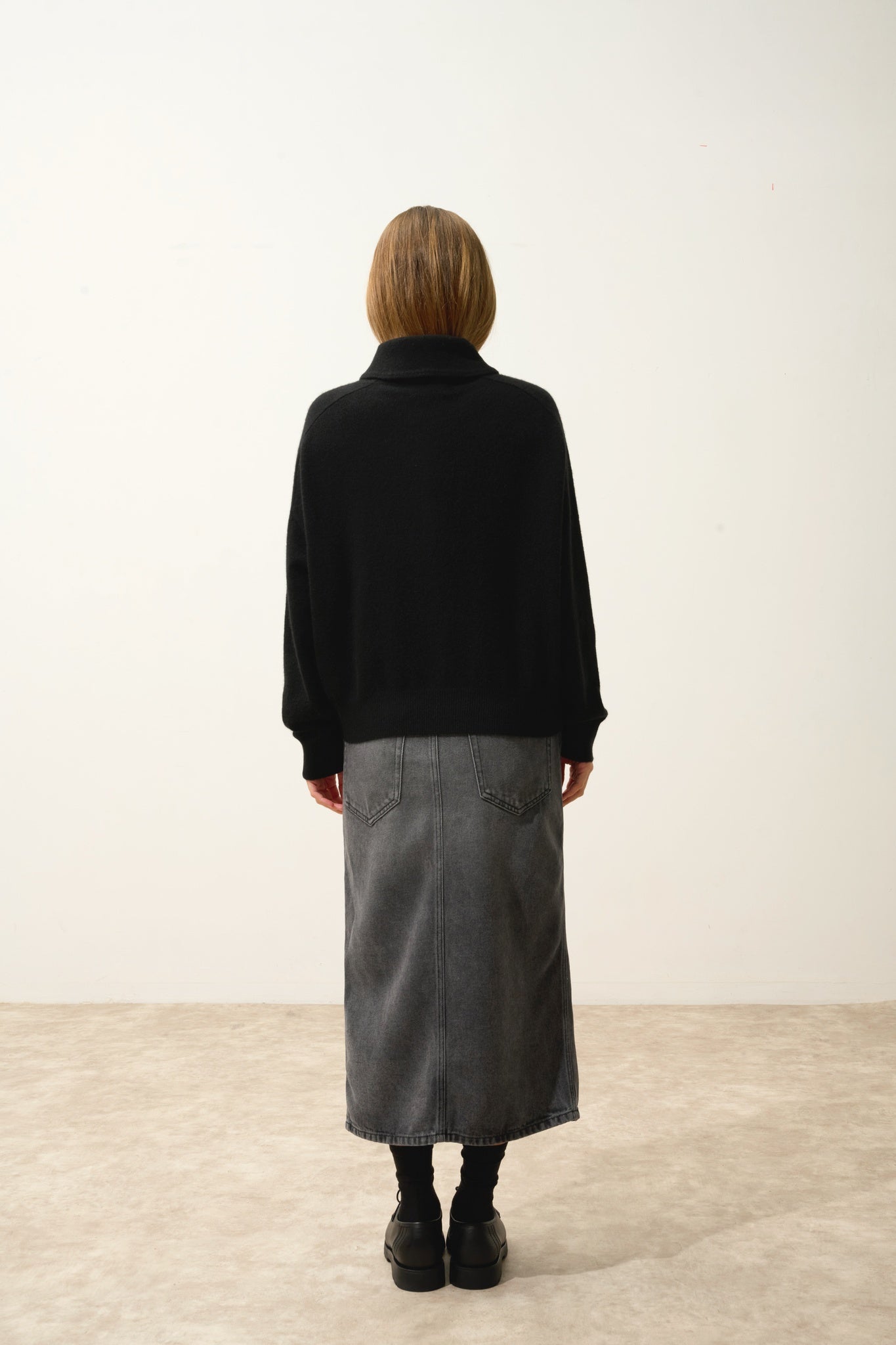 PIURA black cowl-neck sweater