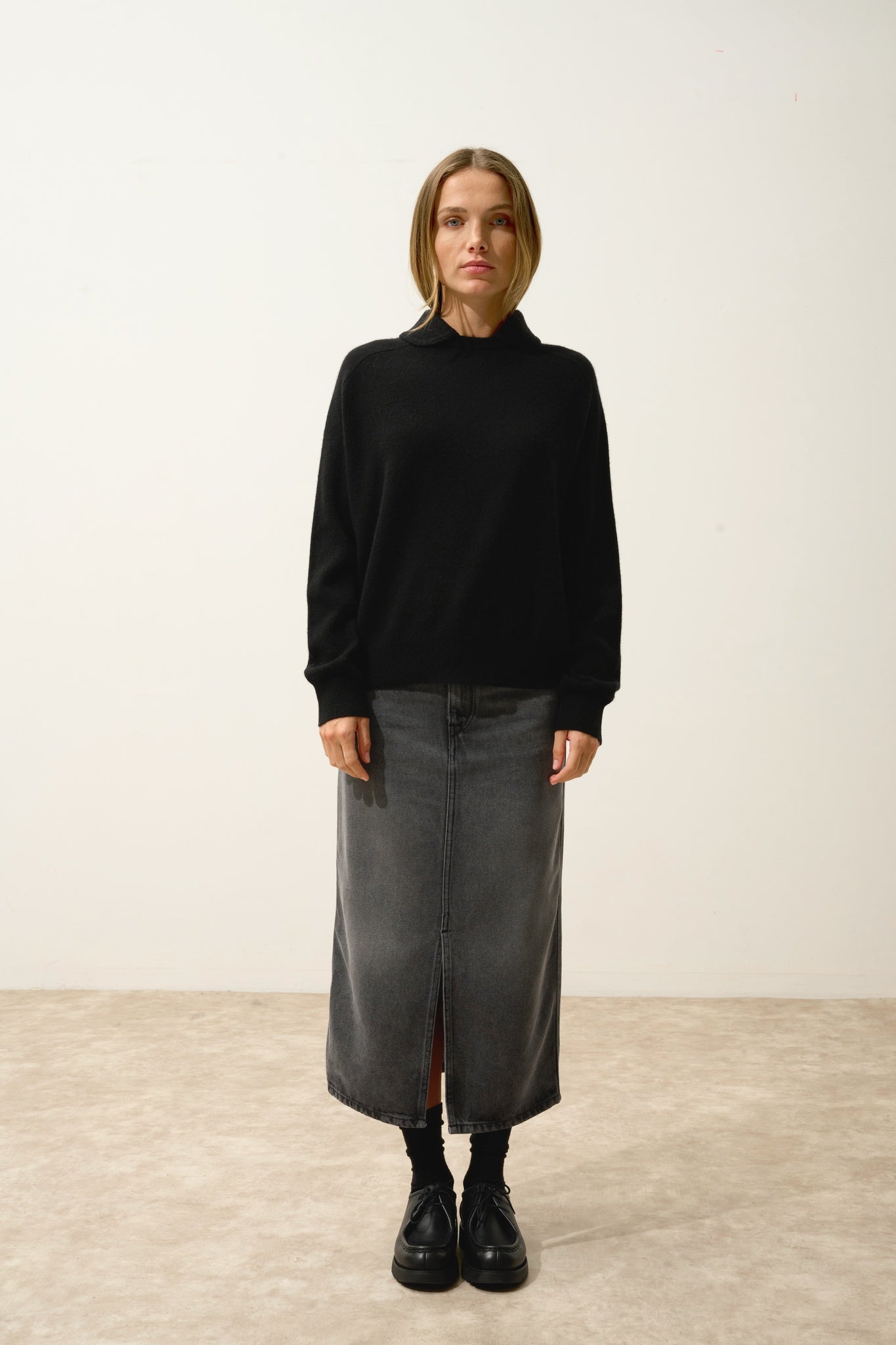 PIURA black cowl-neck sweater