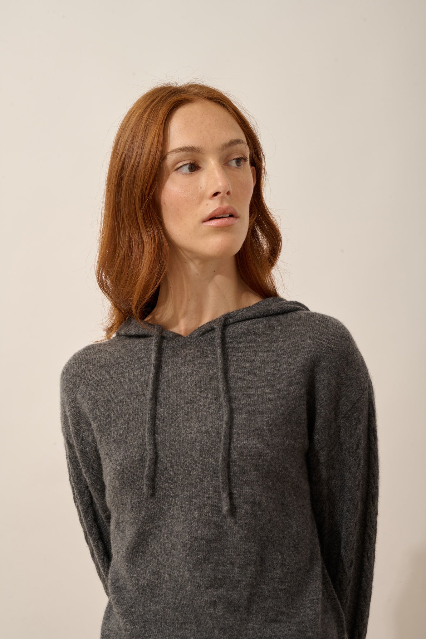 POLARA pull capuche anthracite chiné