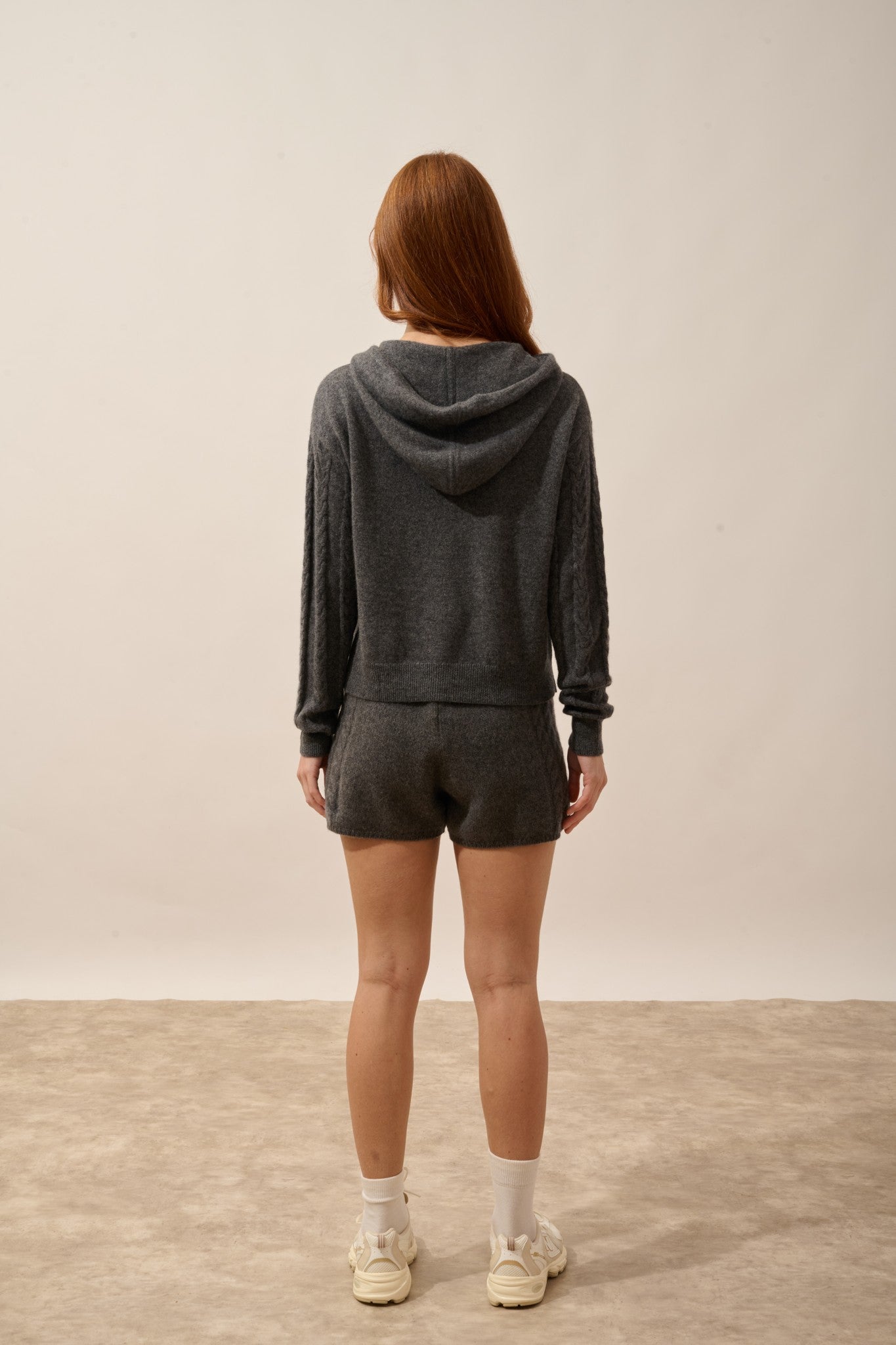 polara pull capuche anthracite chiné