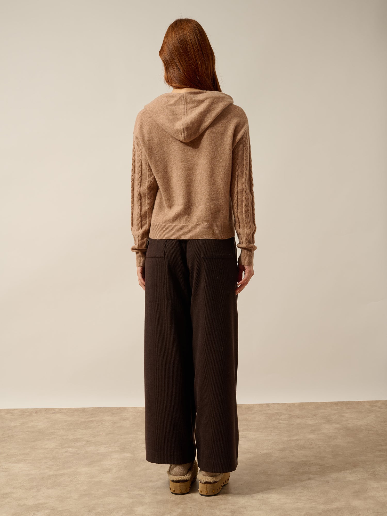 POLARA pull capuche camel chiné