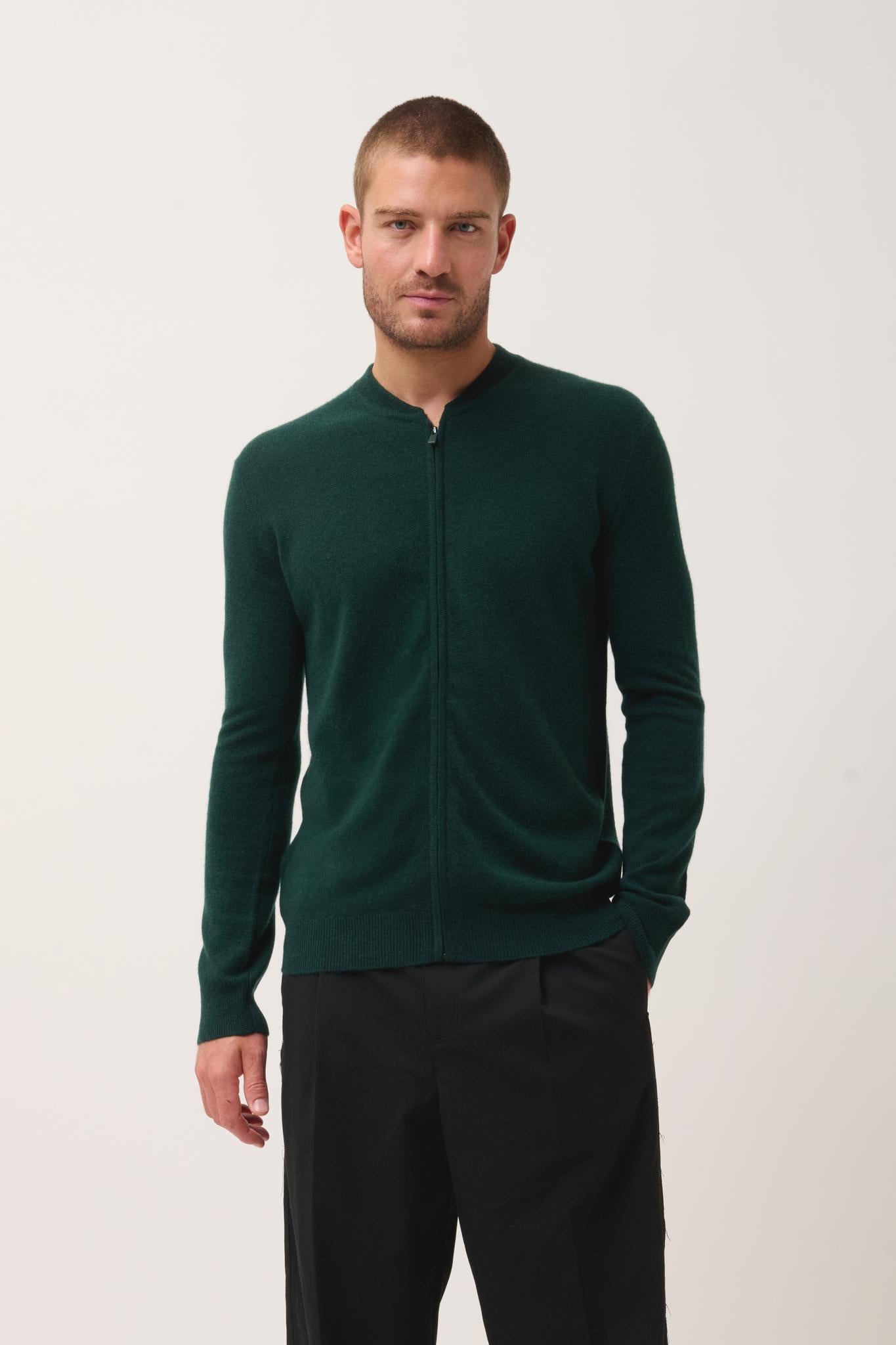 POLNOON gilet col mao cyprès