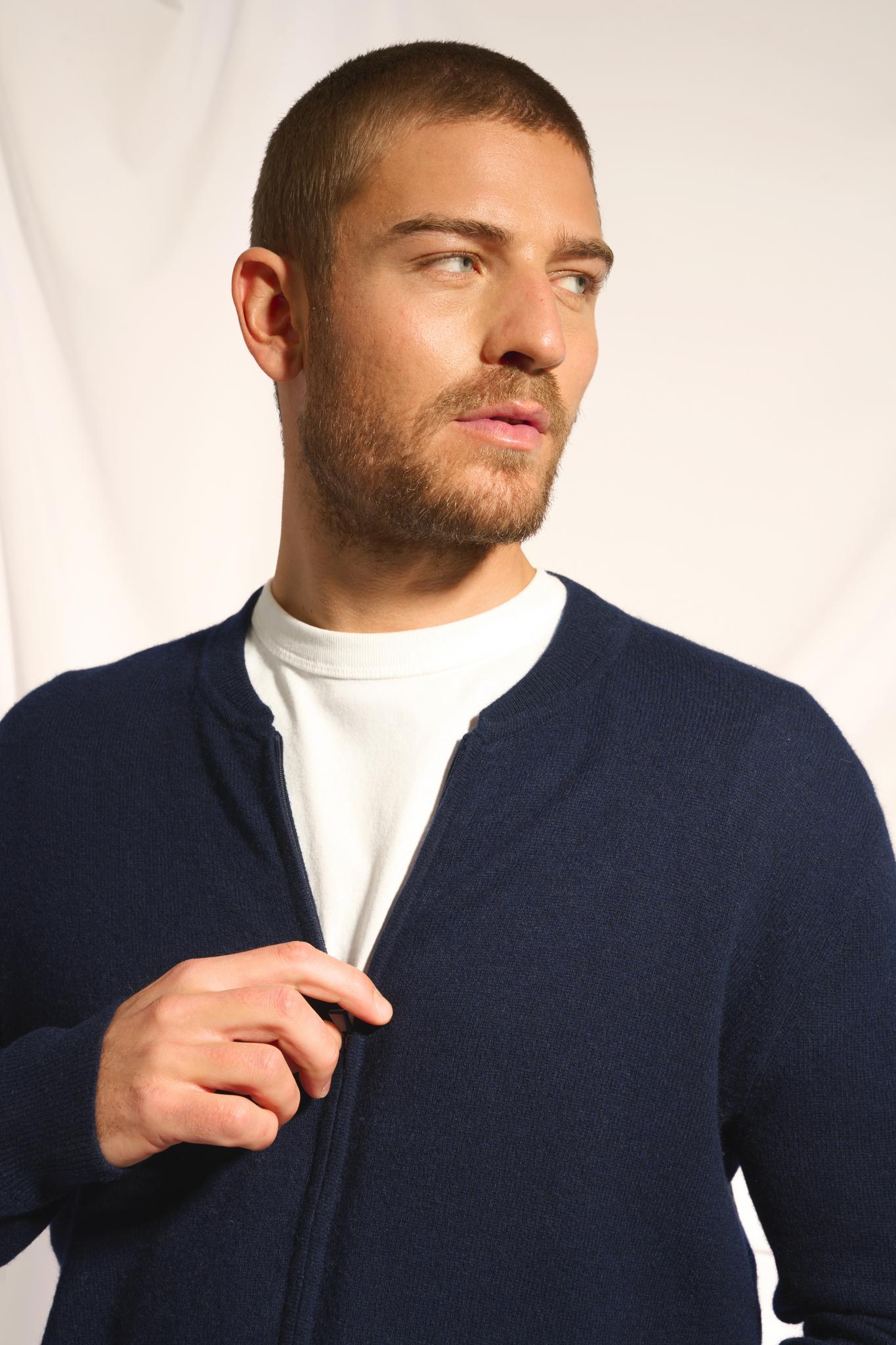 POLNOON gilet col mao navy