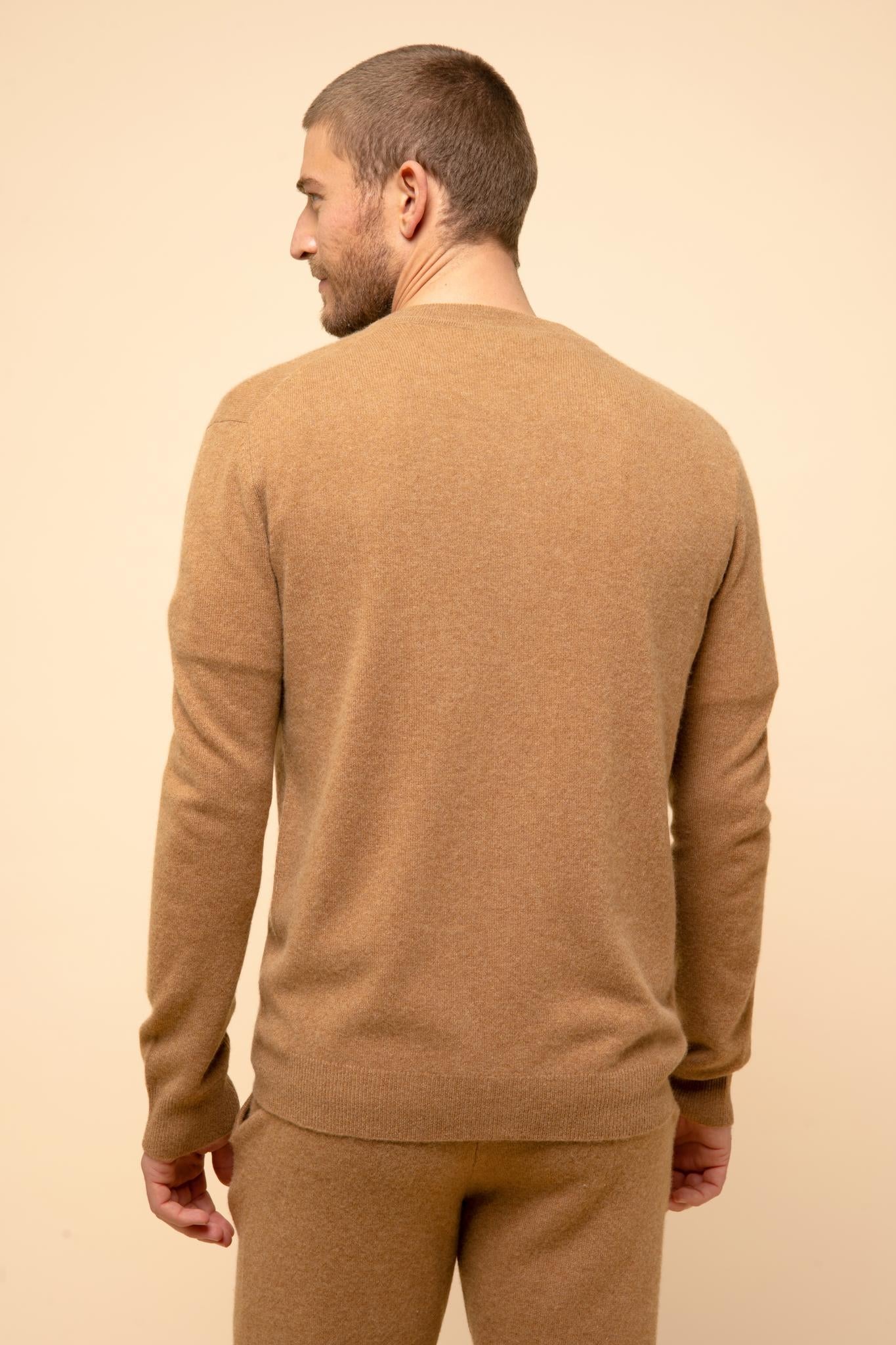 POLNOON gilet col mao noisette