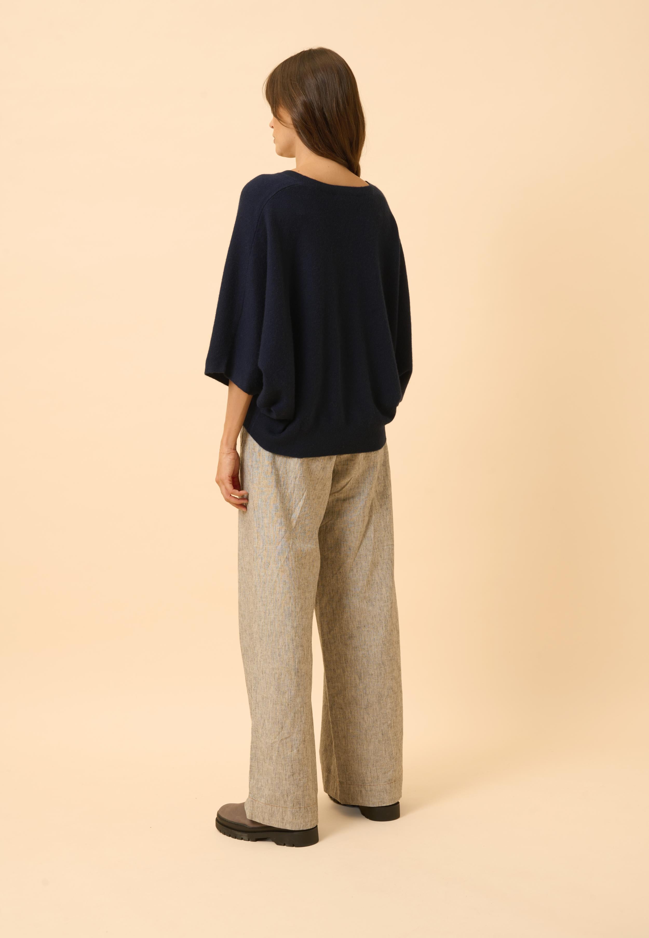 POLO pull col v navy