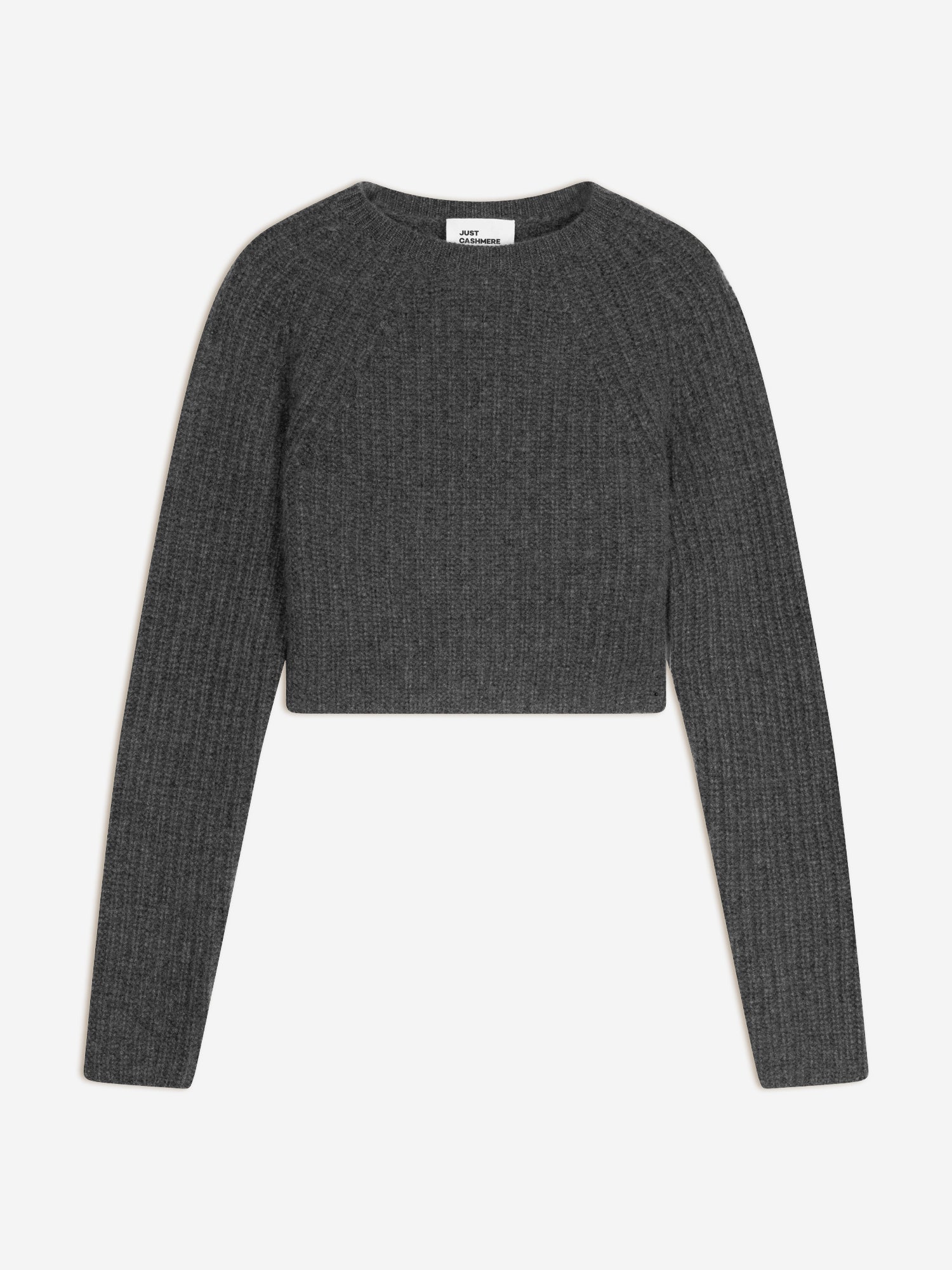 PUCALLPA short round-neck sweater, 8-ply, heathered anthracite