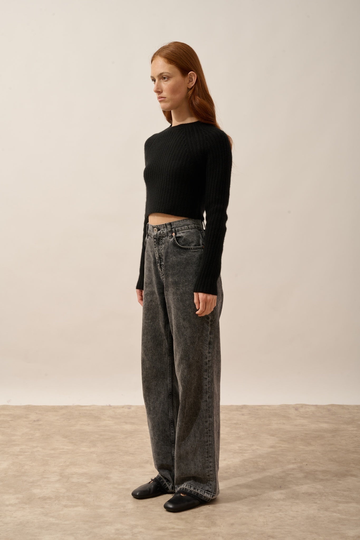 PUCALLPA pull court col rond 8 fils noir