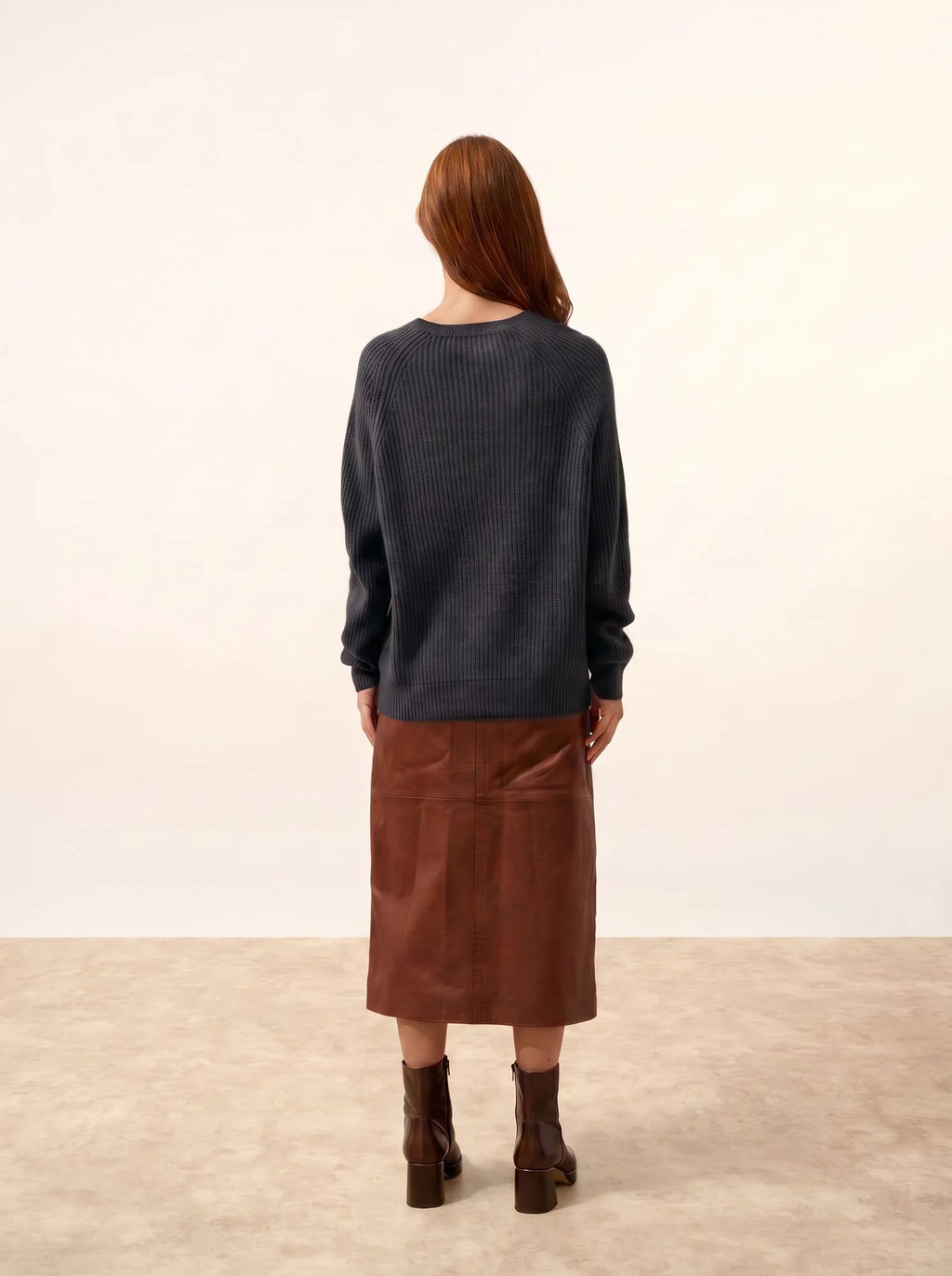 FRIO Pull Col Rond 4 Fils Noir