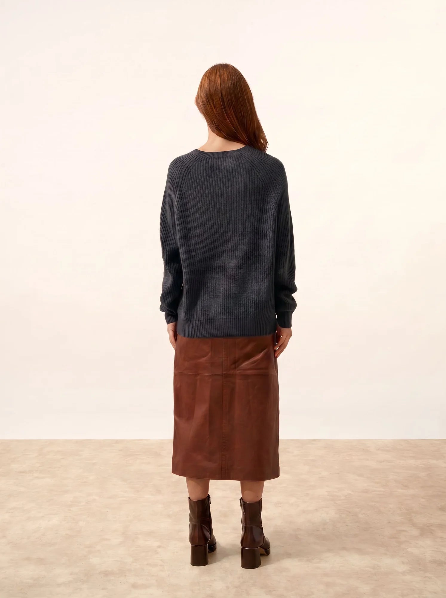 FRIO Pull Col Rond 4 Fils Noir