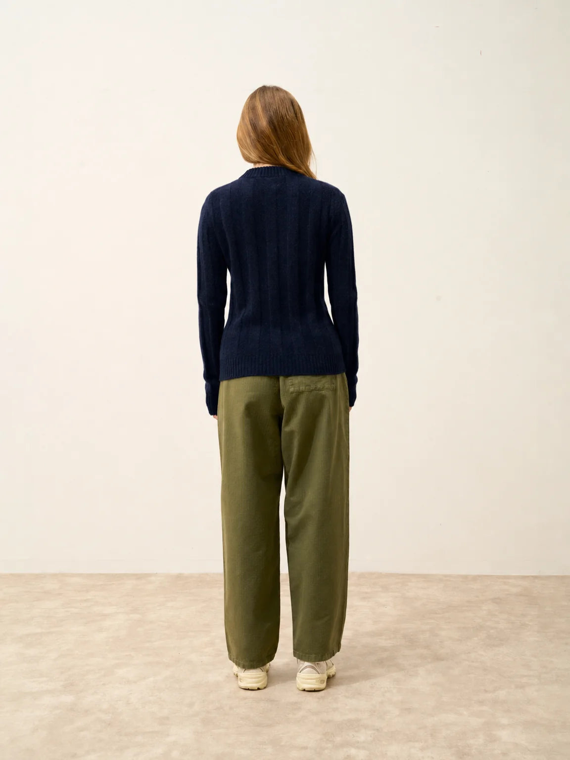 CALINDRA Pull Col Rond 4 Fils Bleu Marine