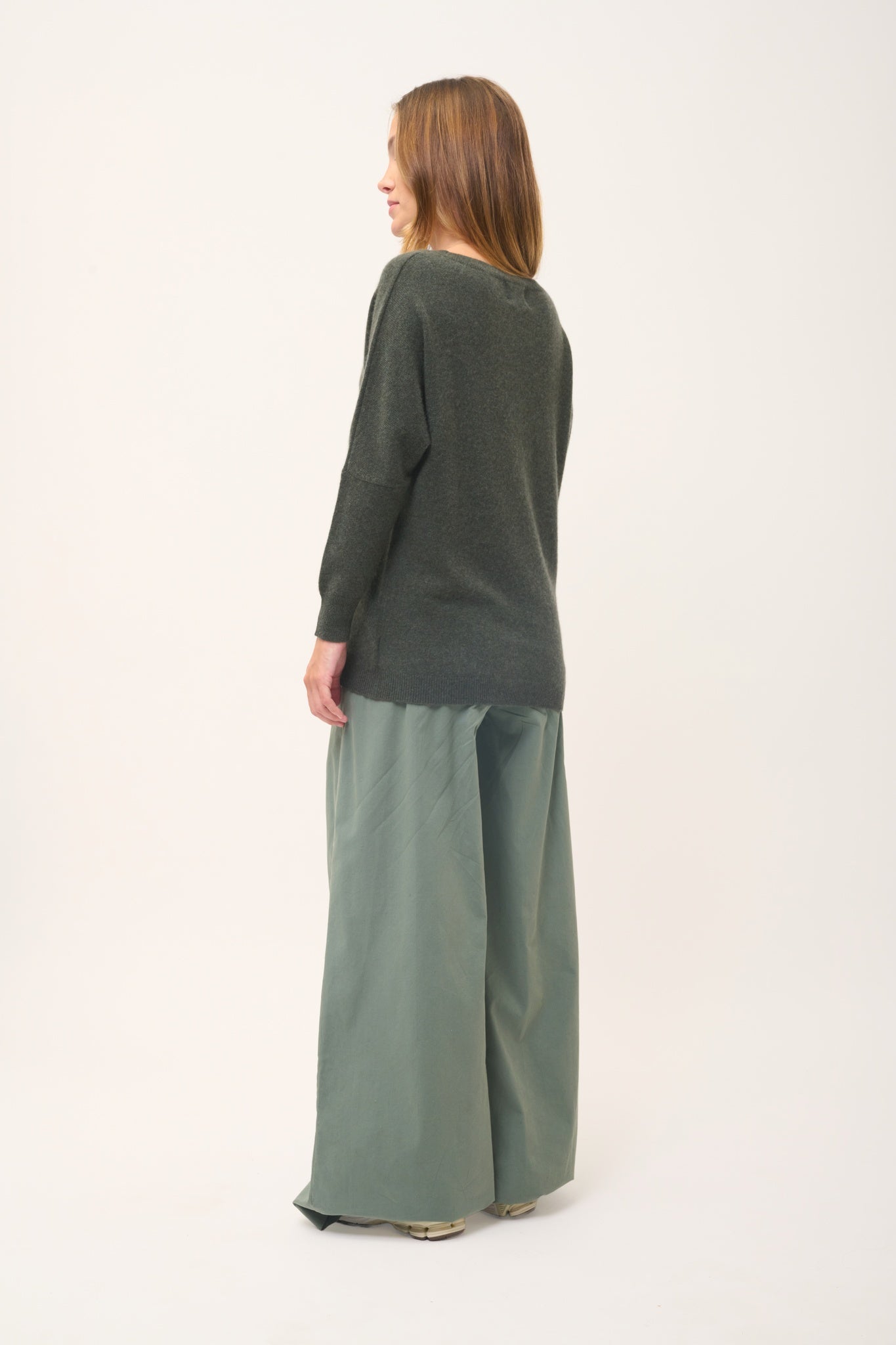 REBECCA pull  kaki chiné