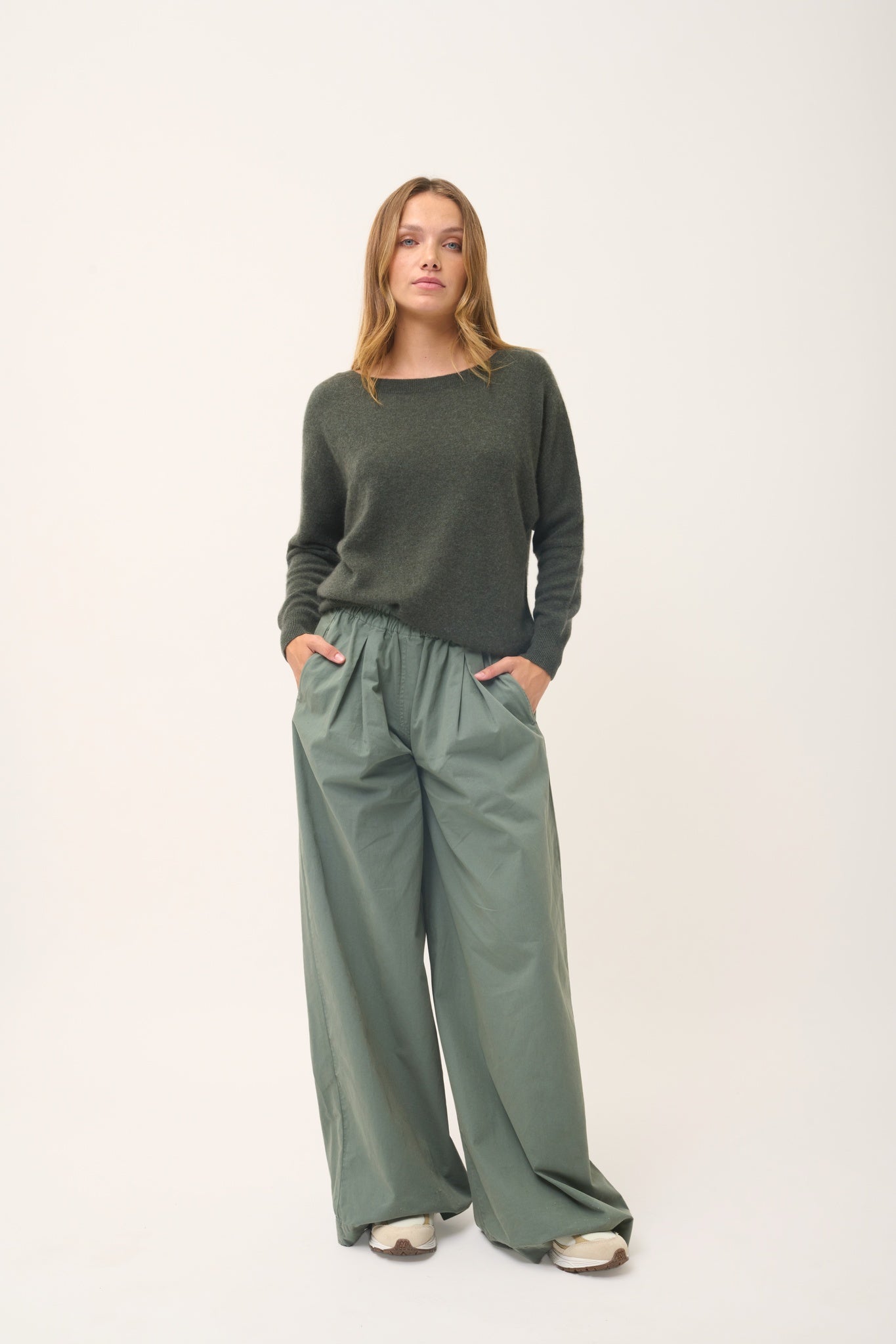 REBECCA pull  kaki chiné