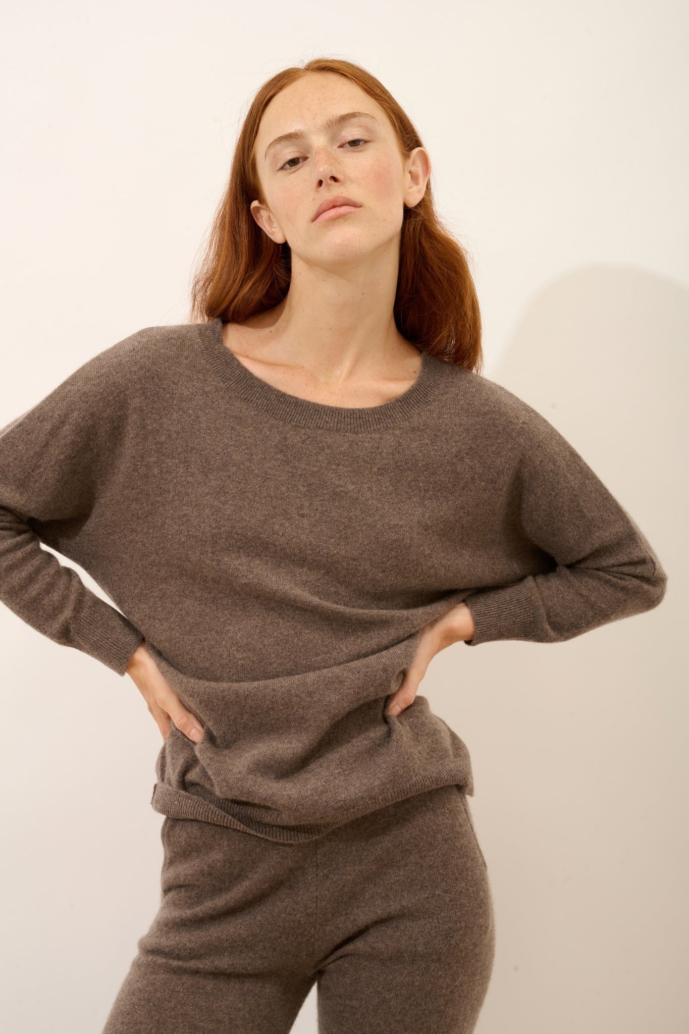 REBECCA pull  taupe chiné