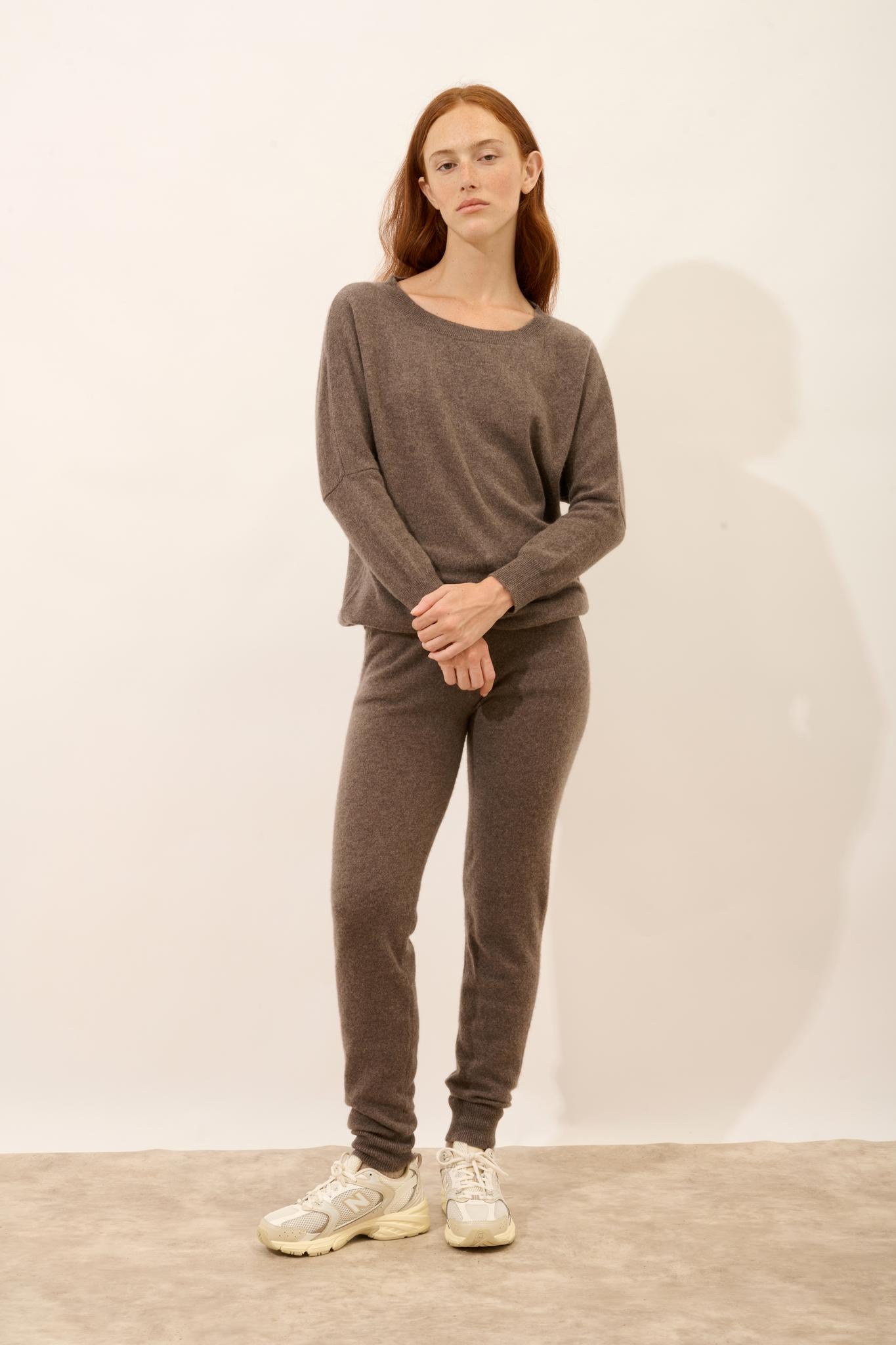 REBECCA taupe mottled sweater
