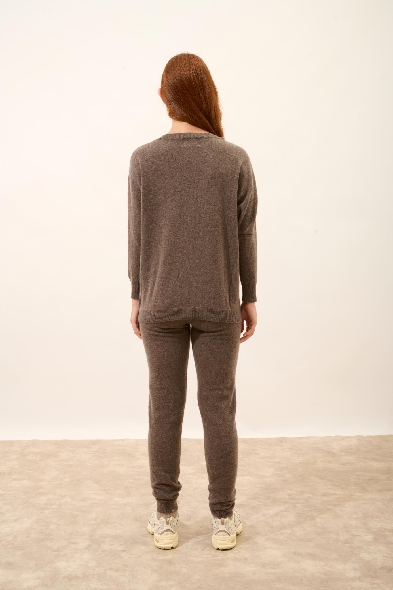 REBECCA taupe mottled sweater