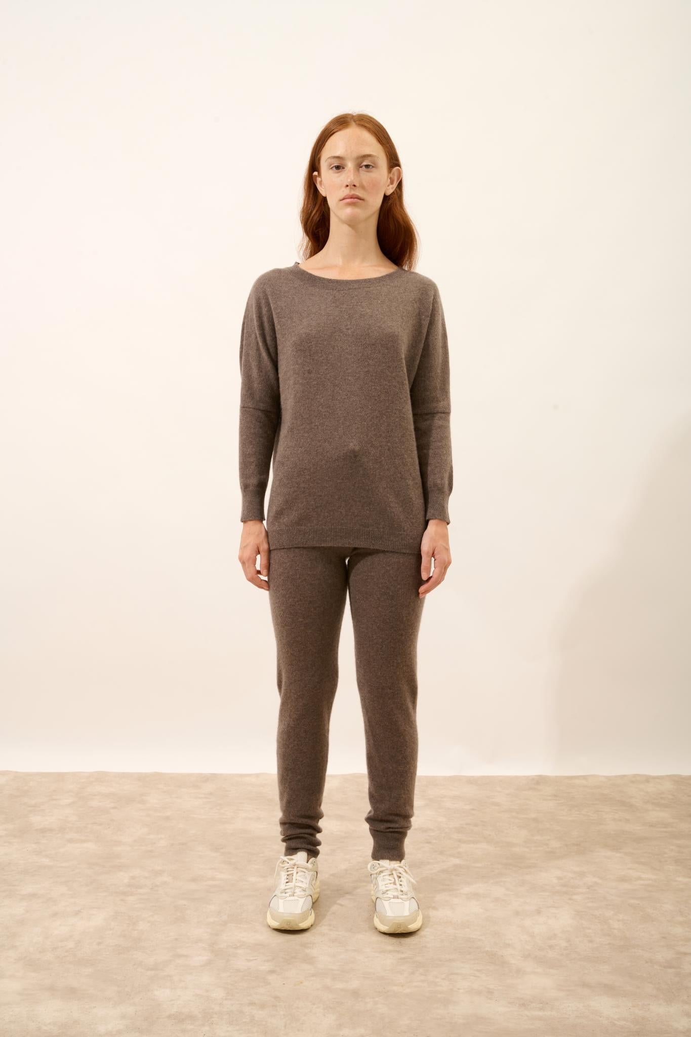 REBECCA taupe mottled sweater
