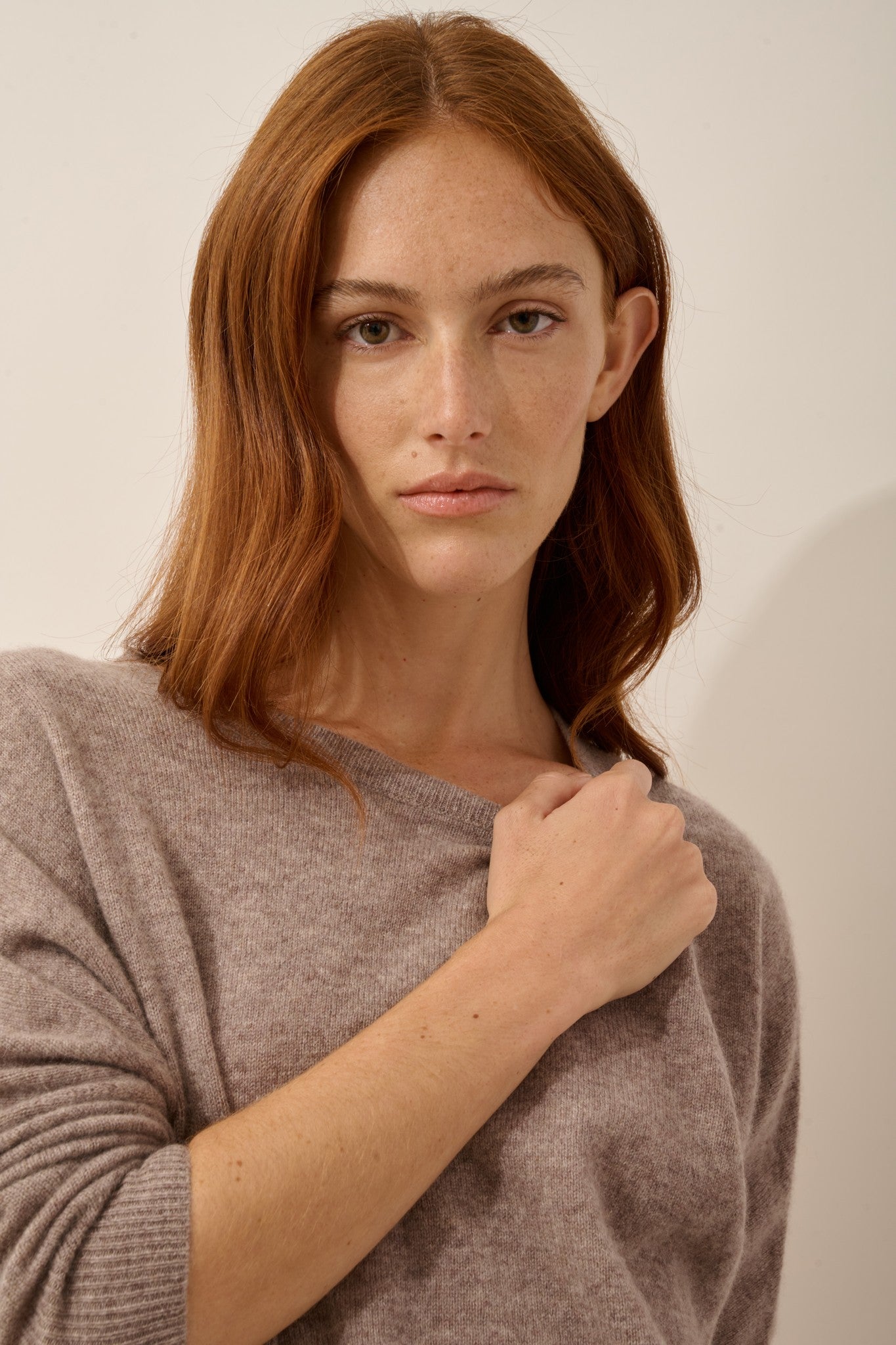 rebecca pull chauve souris caribou chiné 100% cachemire