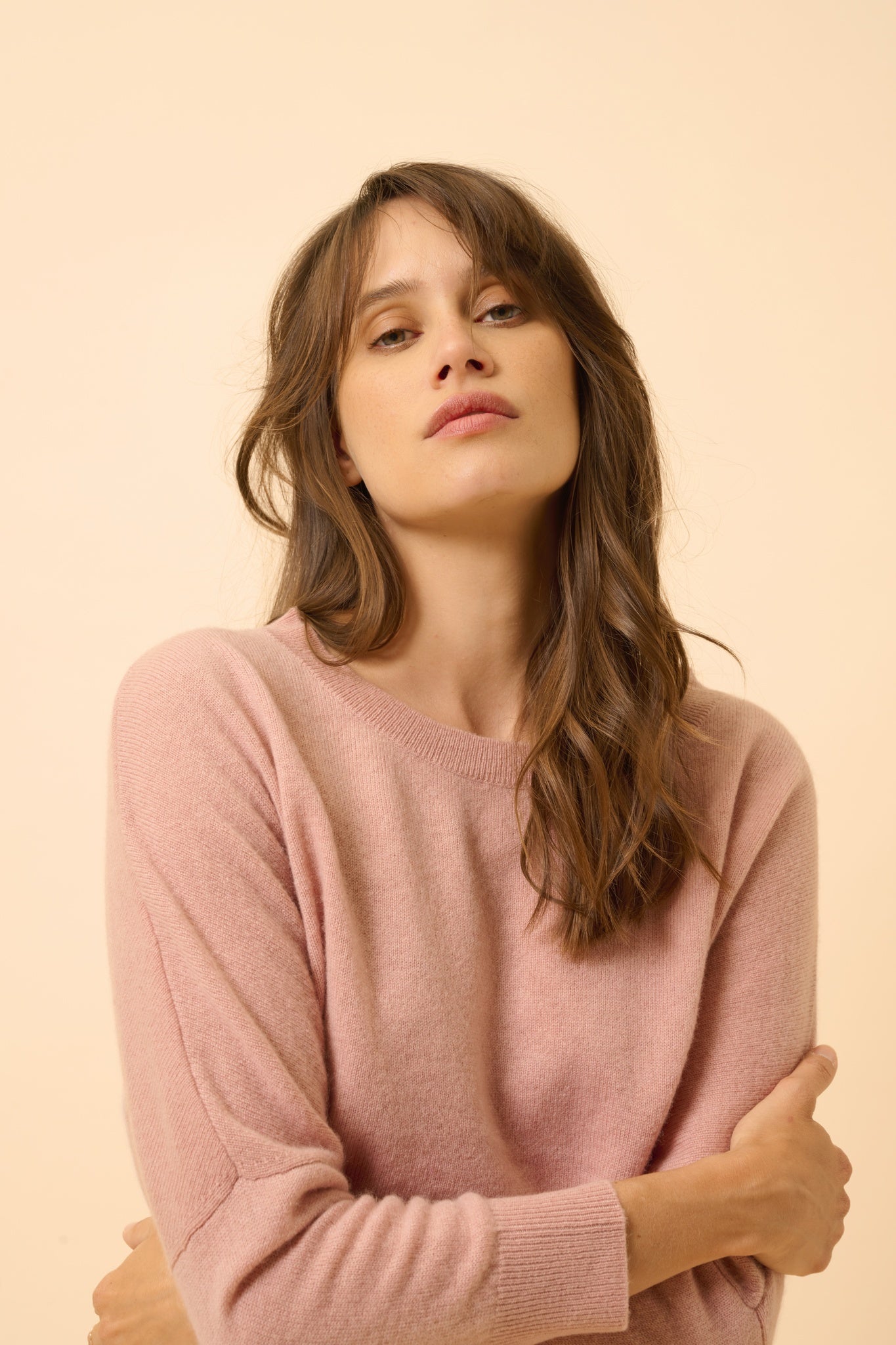 REBECCA pull col rond bois de rose