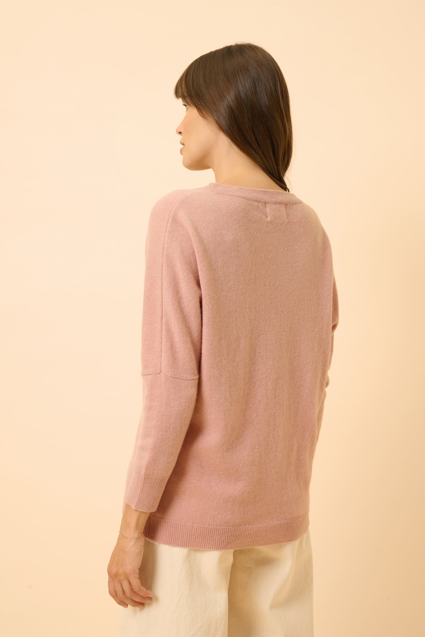 REBECCA pull col rond bois de rose