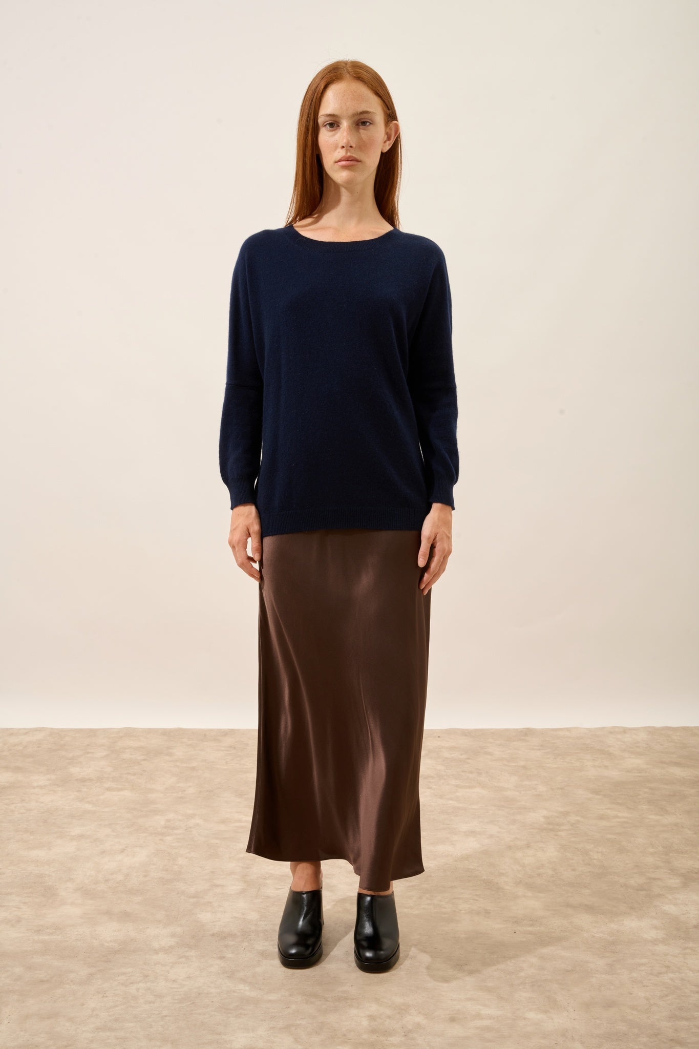 REBECCA pull col rond navy