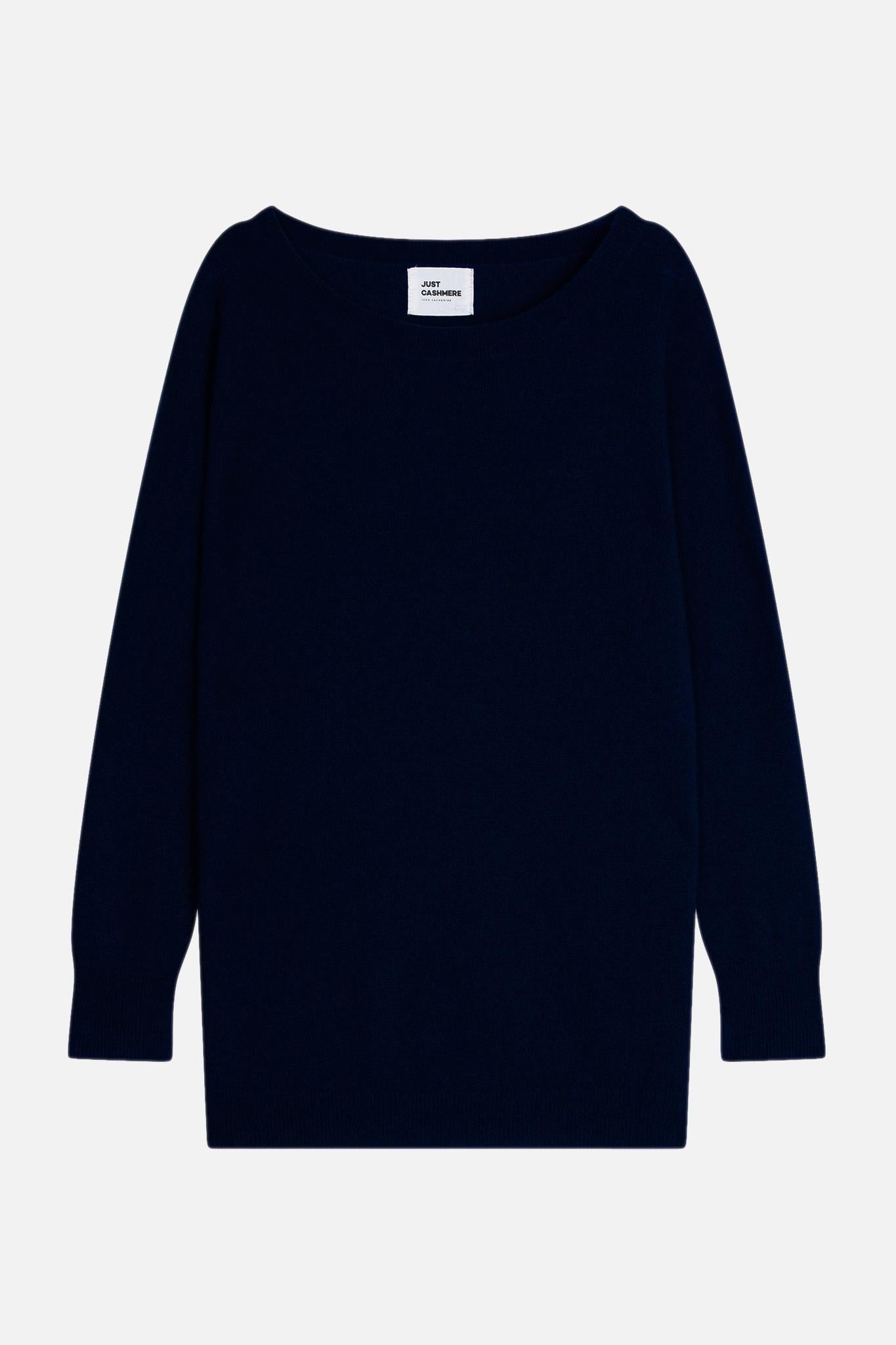 REBECCA navy round-neck sweater