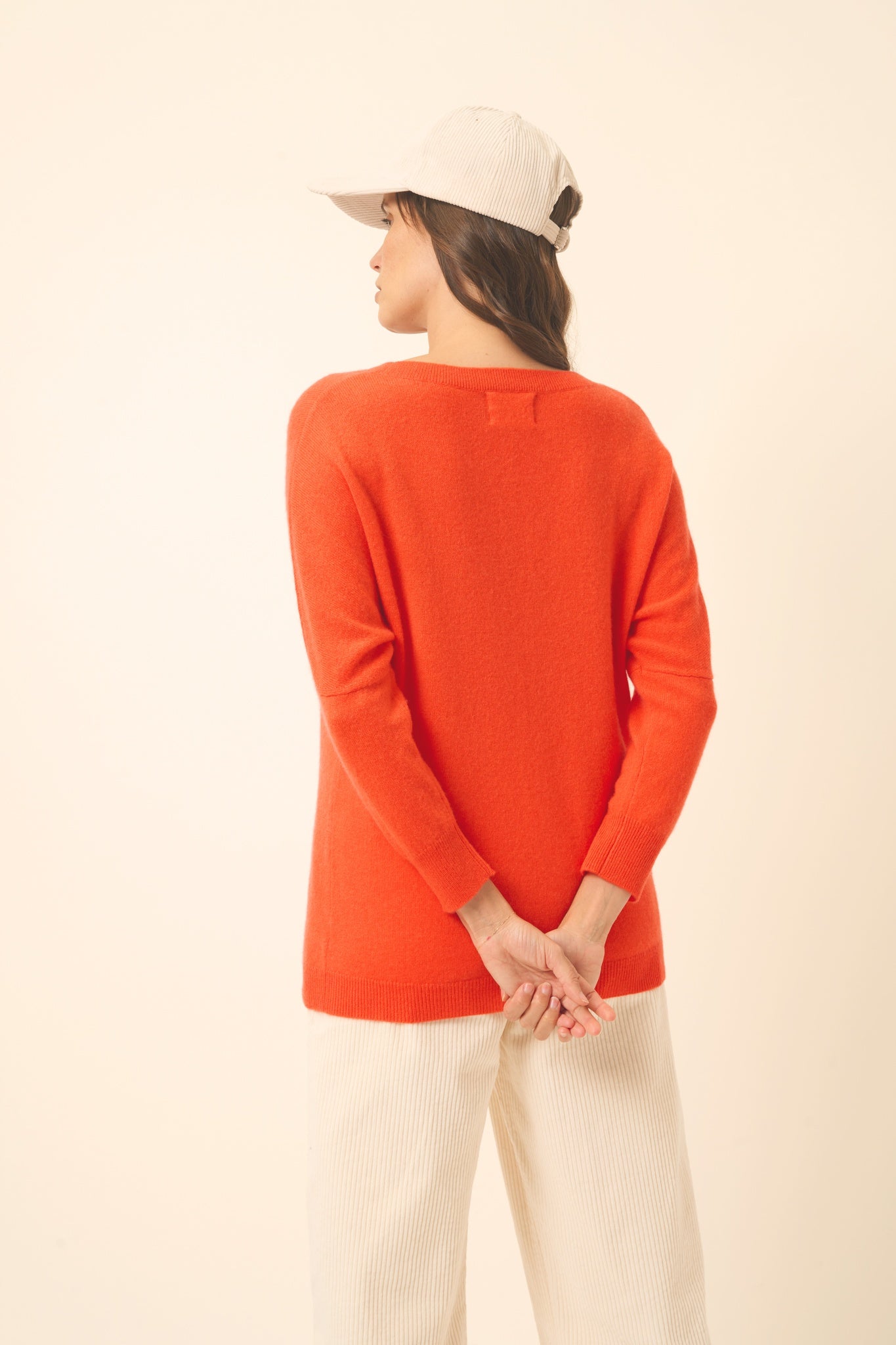 REBECCA pull col rond orange