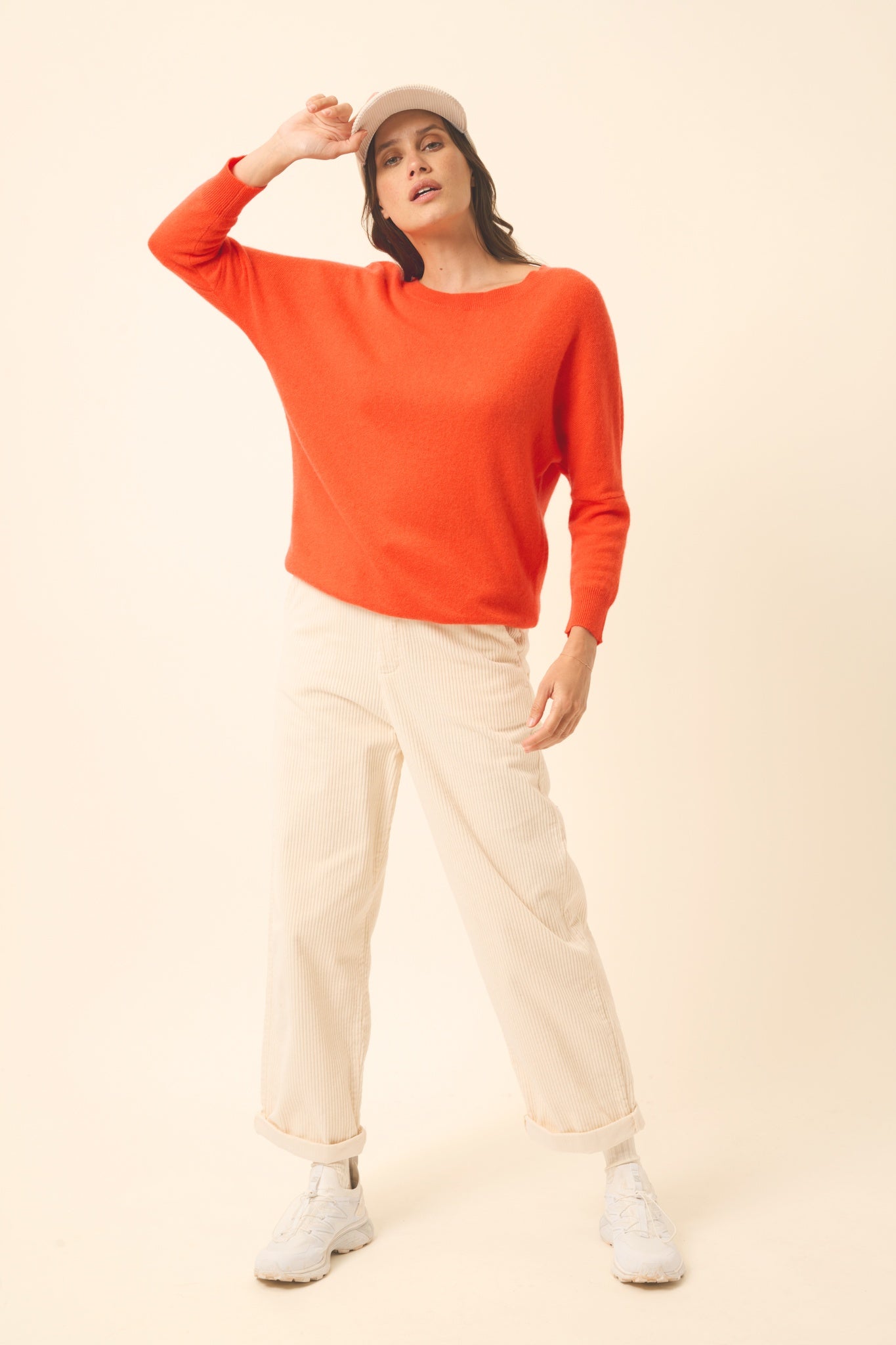 REBECCA pull col rond orange