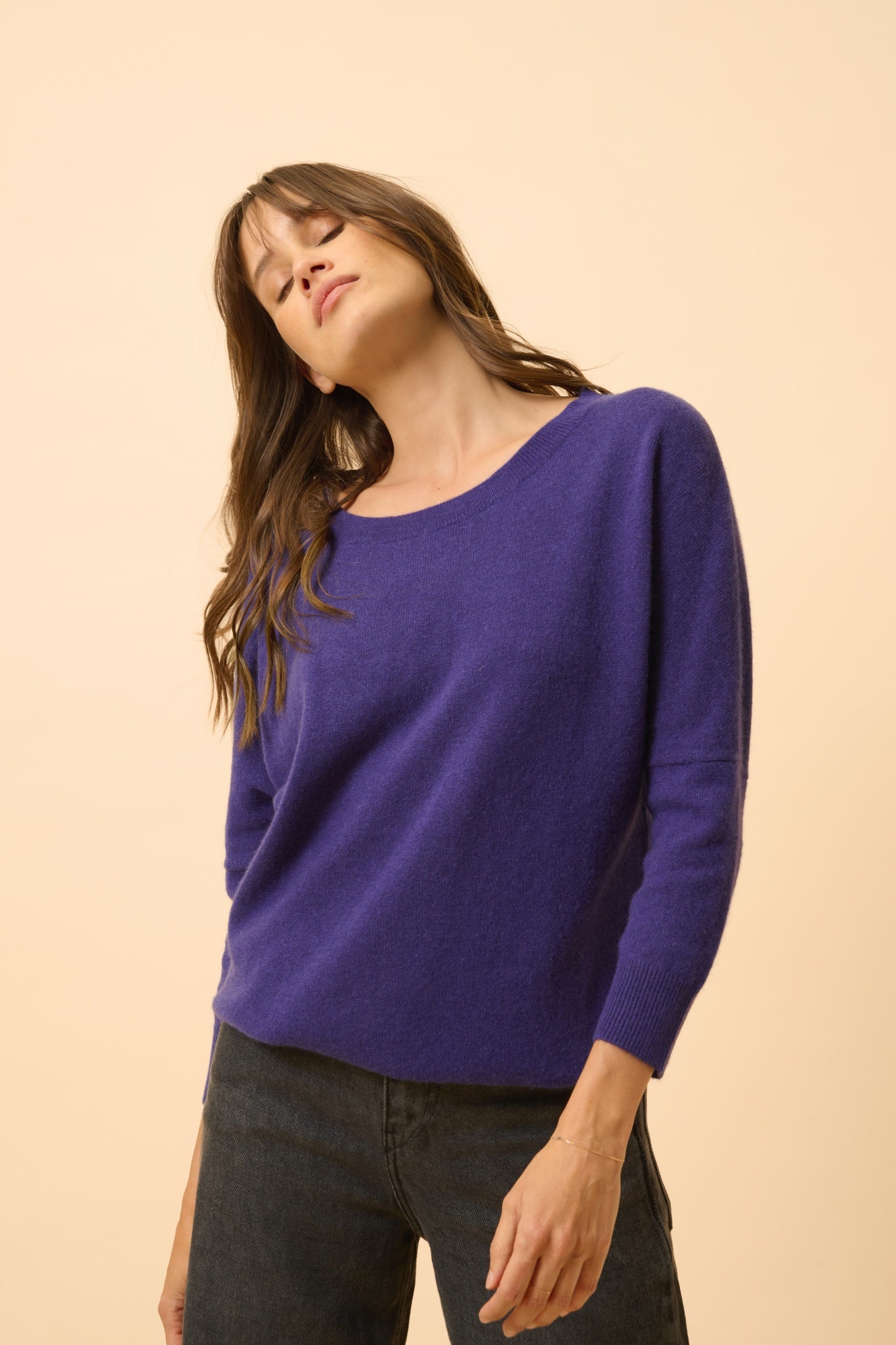 REBECCA round-neck sweater purple