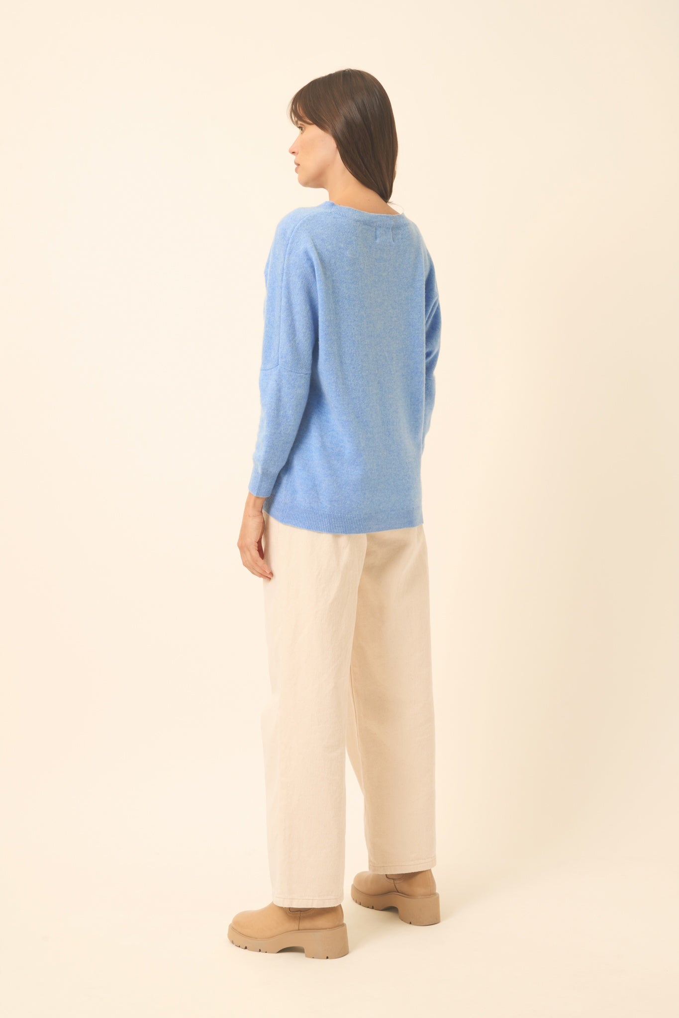 REBECCA round-neck sweater sky