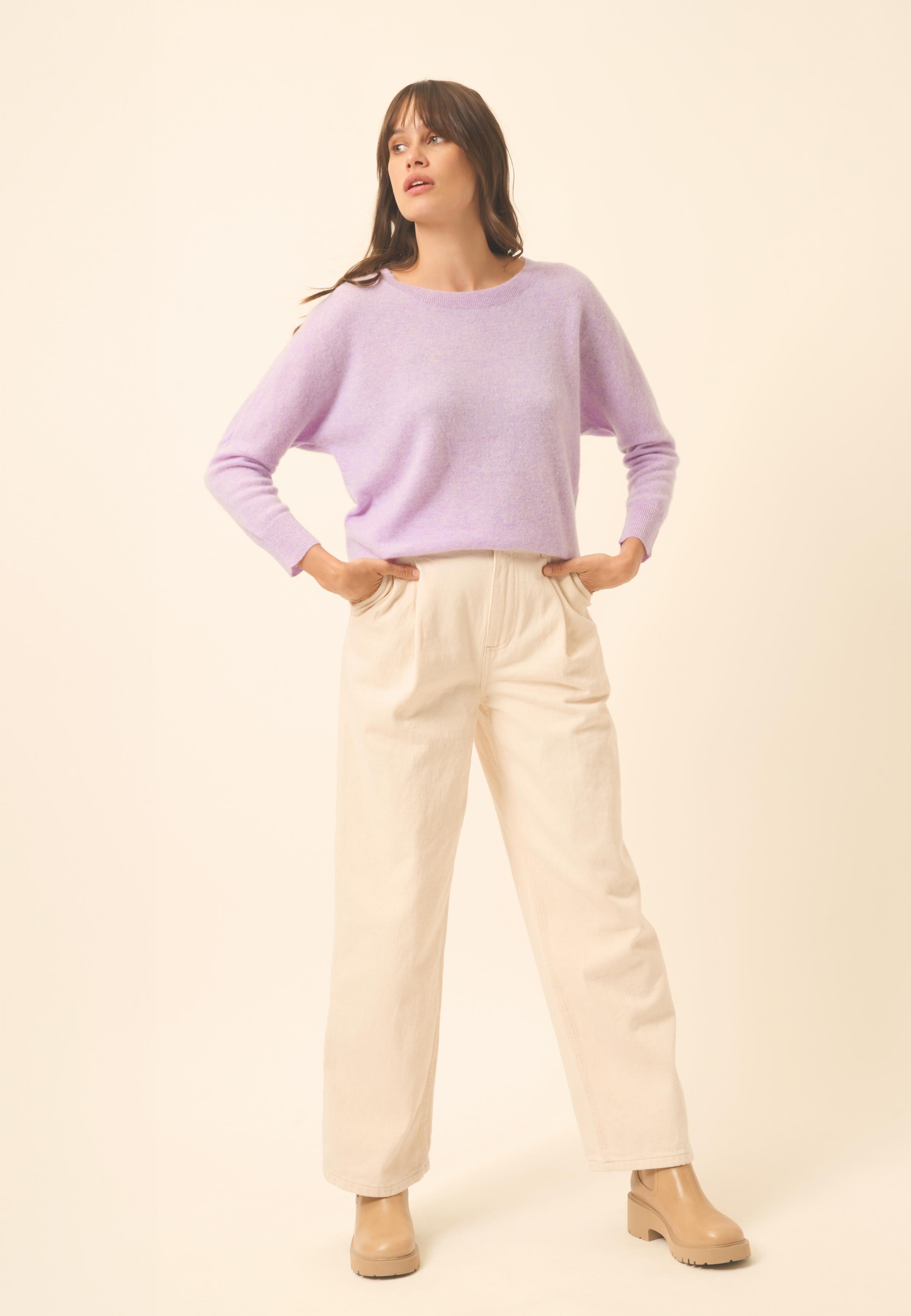 REBECCA pull mauve chiné