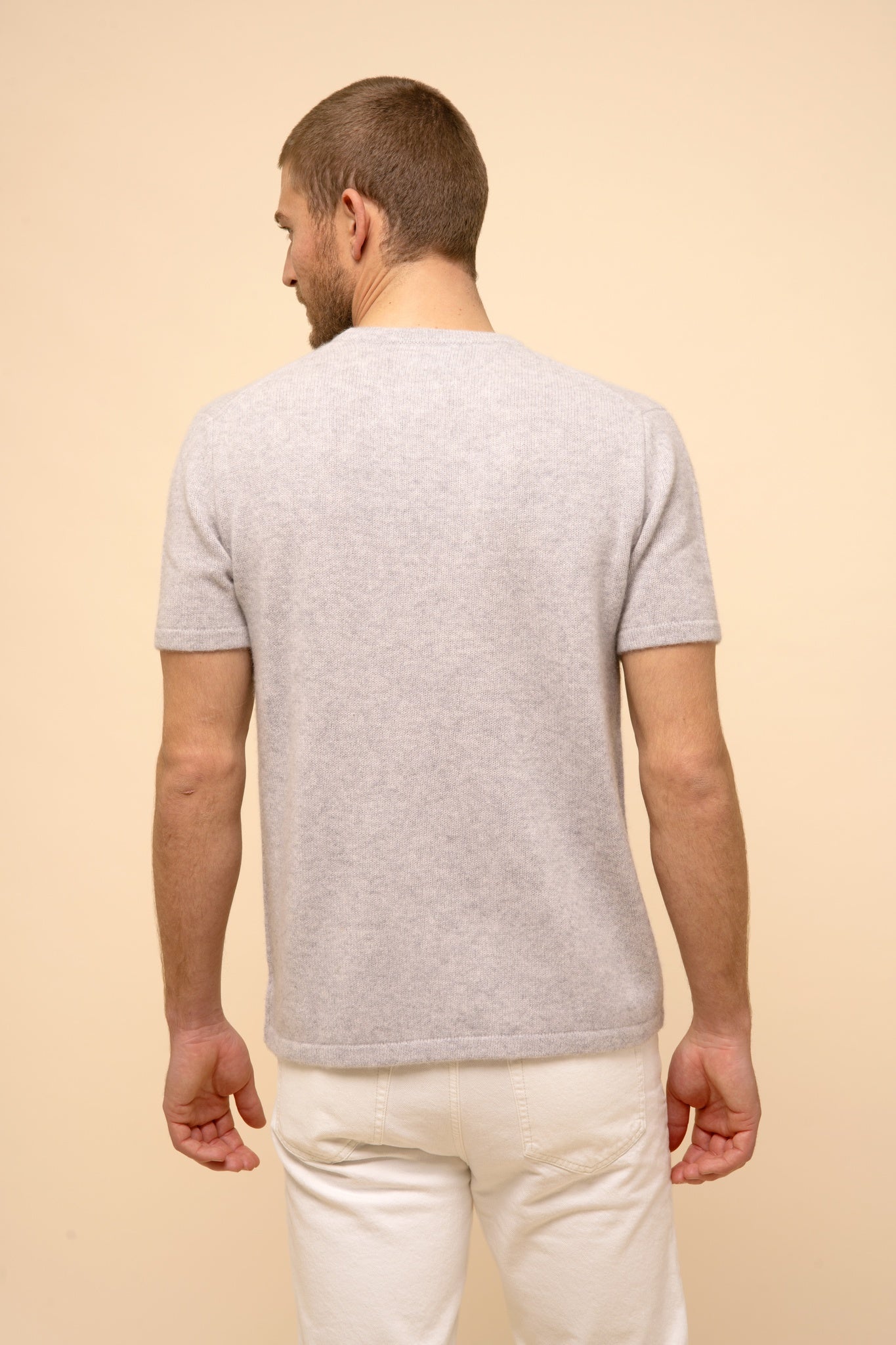 REBEKA t-shirt round neck light grey mottled