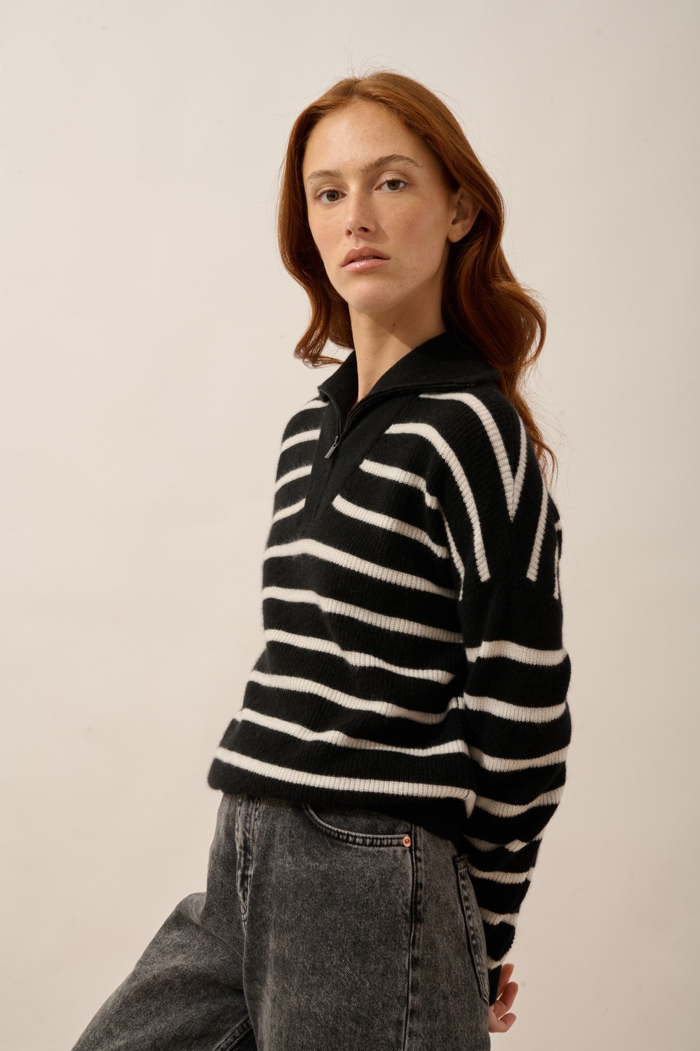 robine pull camionneur bi-color noir/ivoire