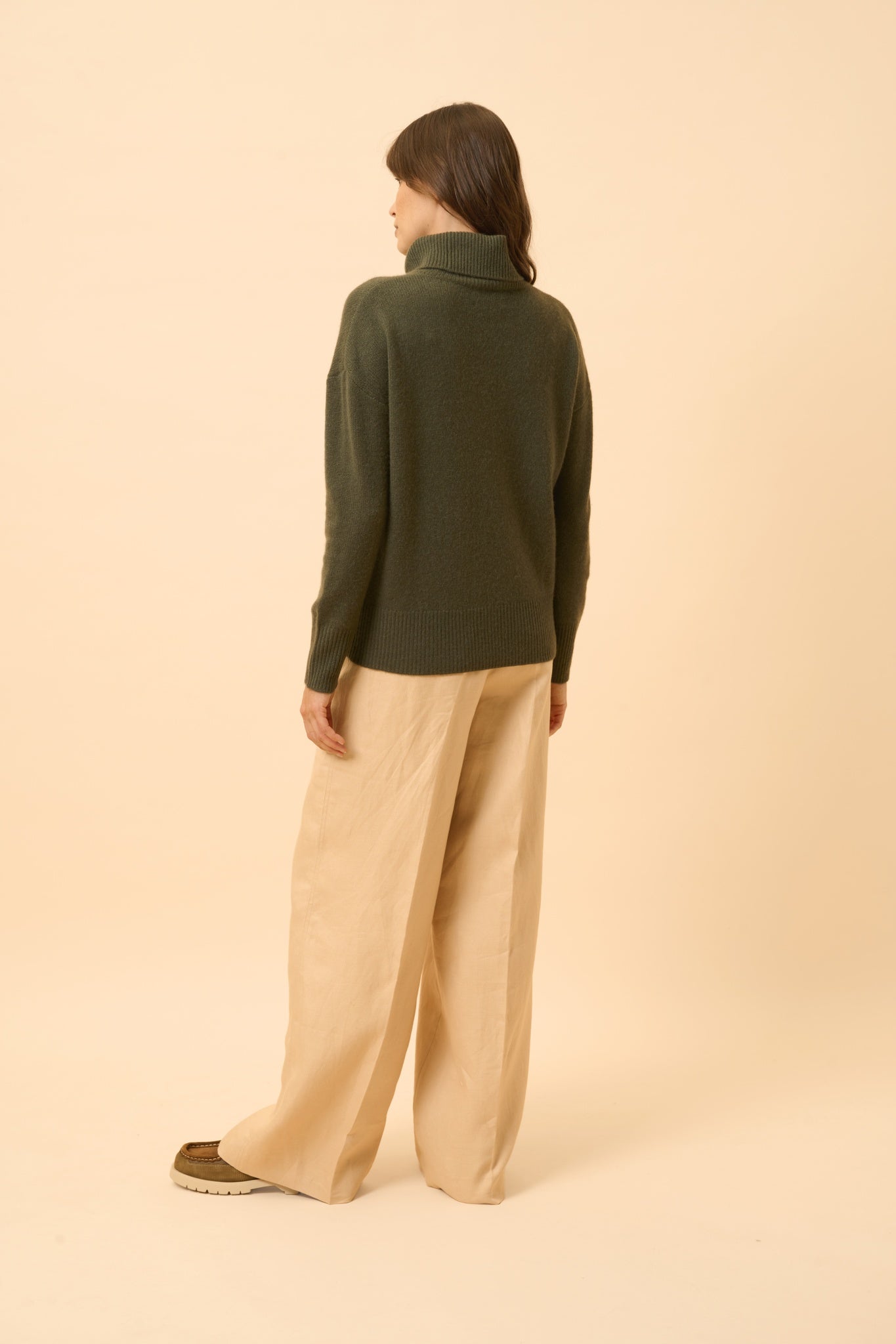 ROMANE pull col roulé kaki