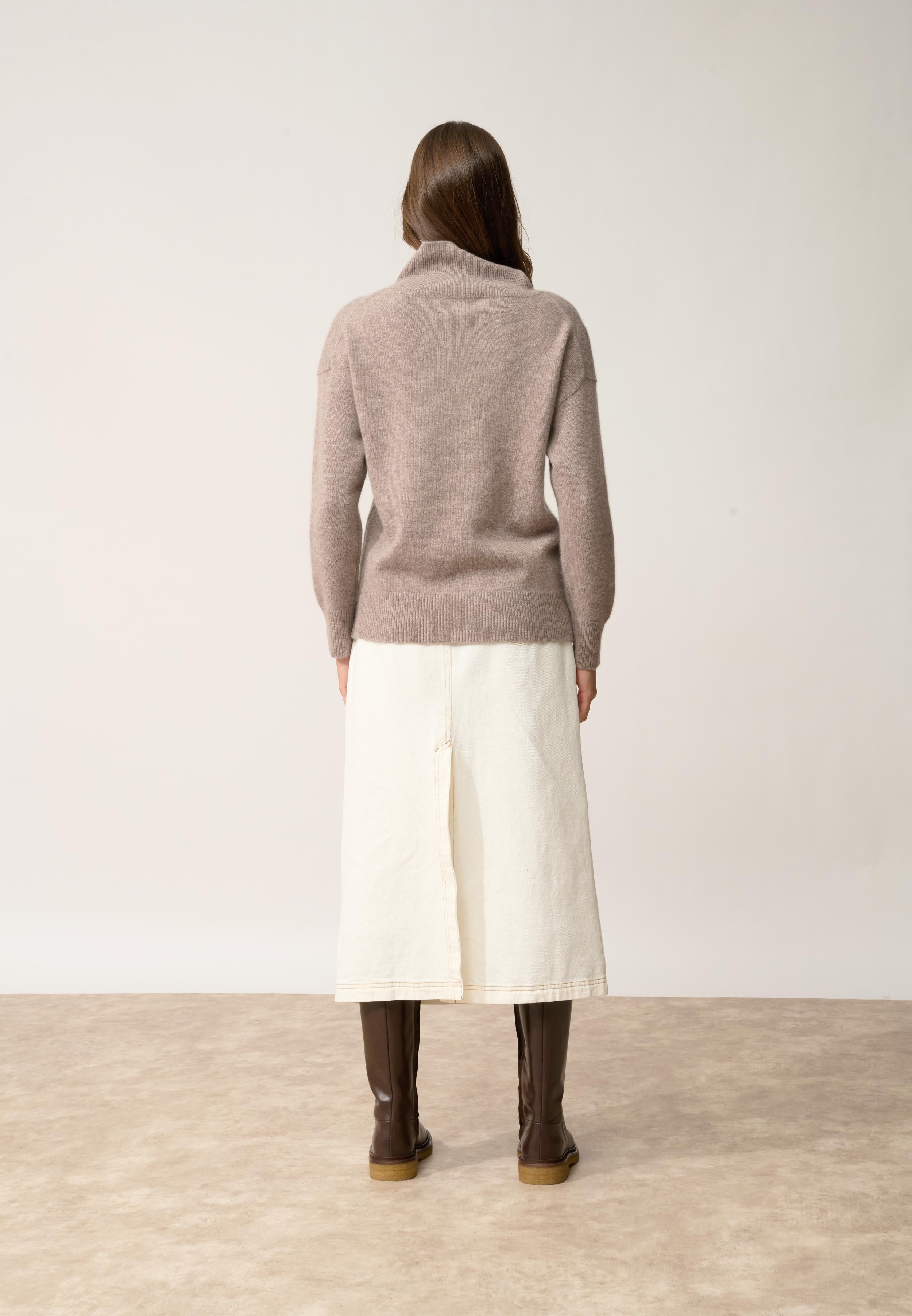ROMY pull col montant caribou chiné