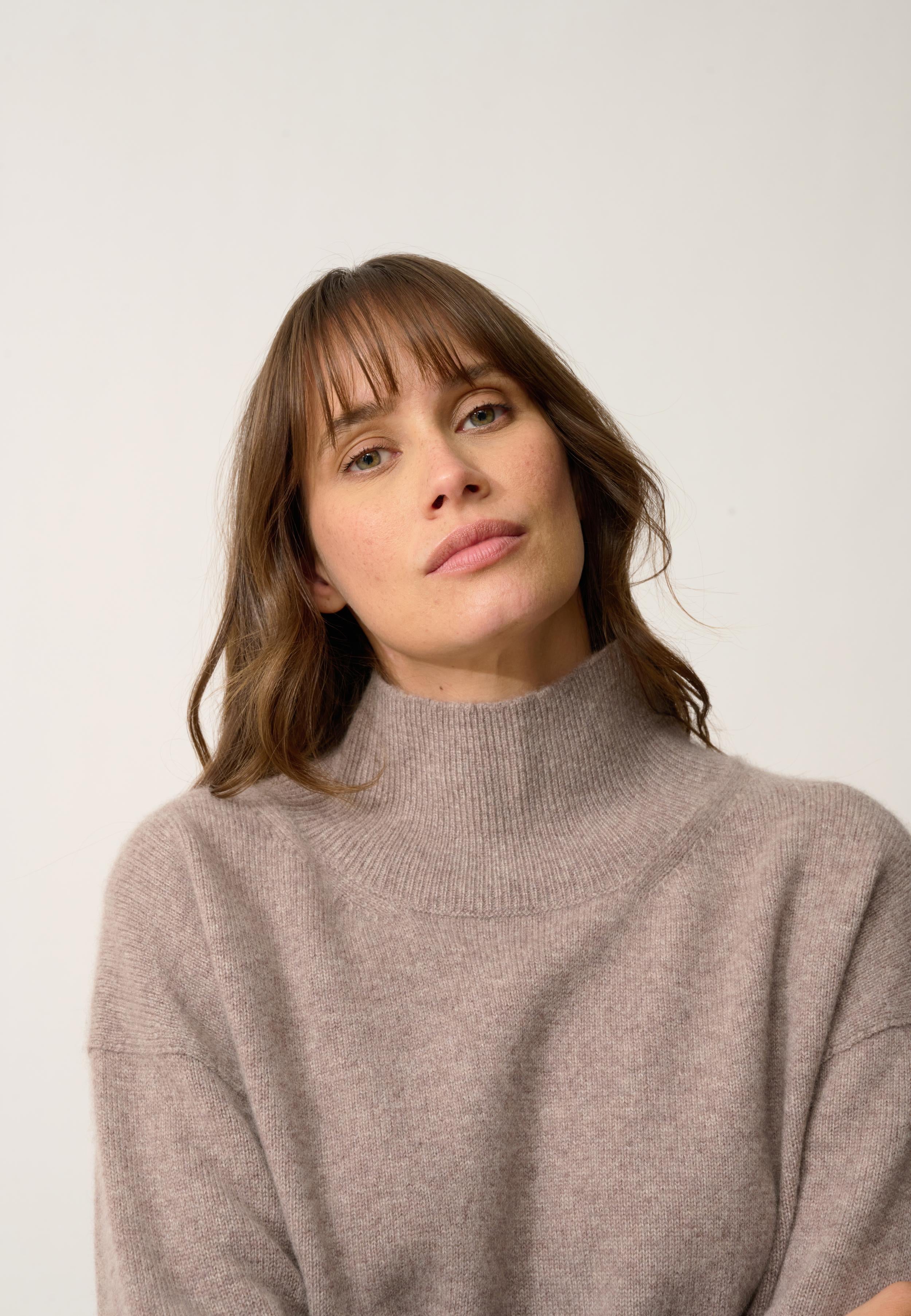 ROMY pull col montant caribou chiné