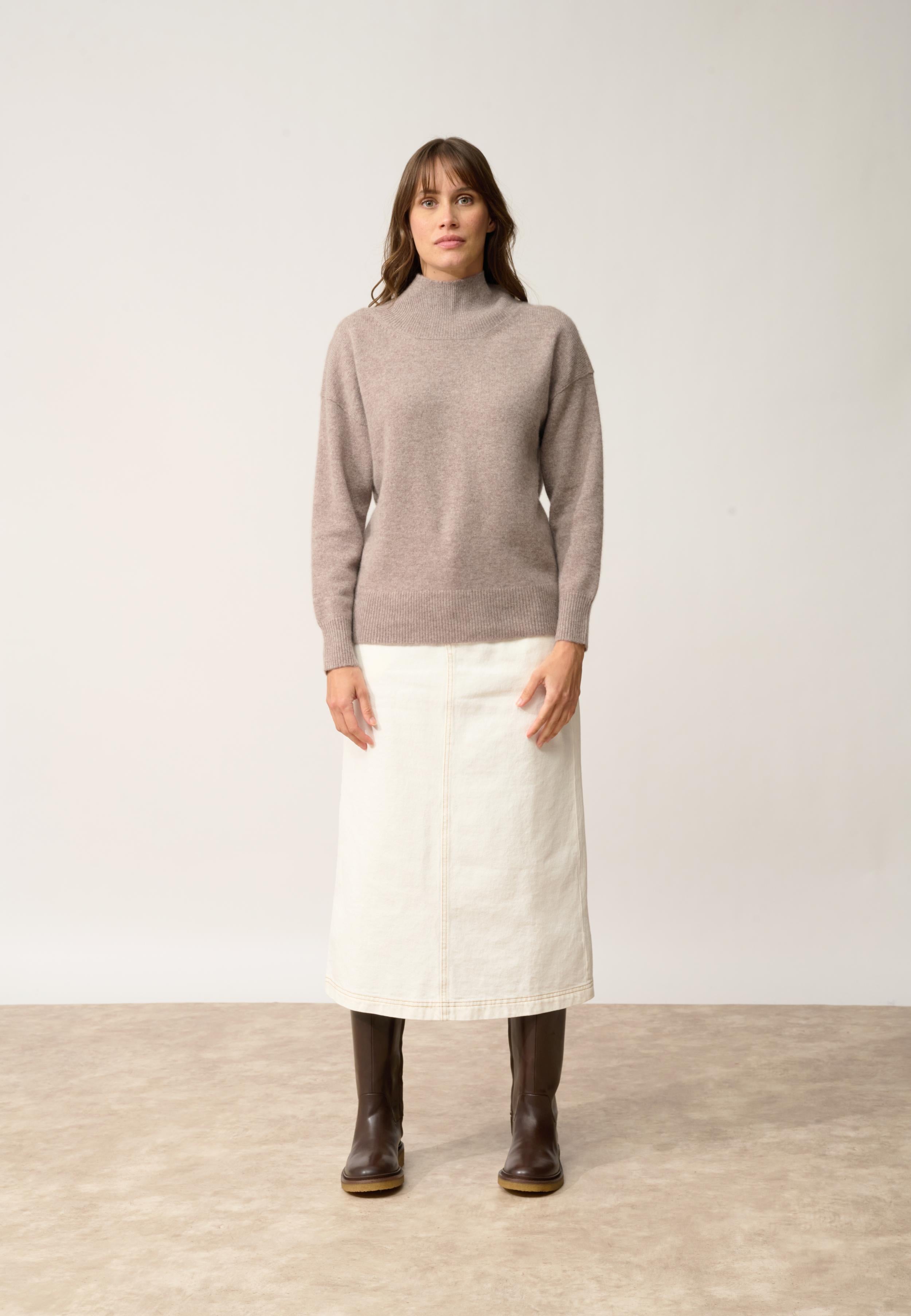 ROMY pull col montant caribou chiné